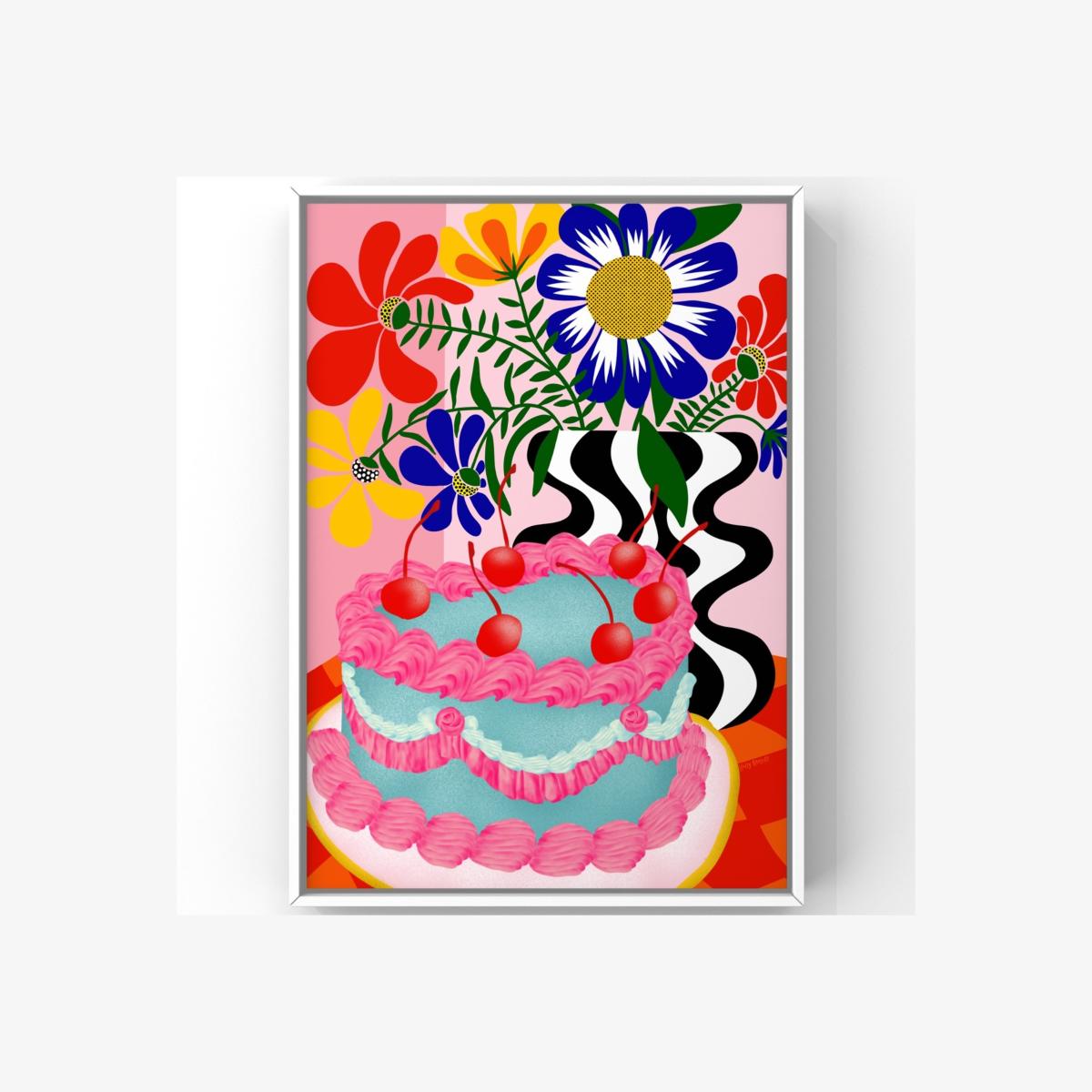 Funky Cake A3 Art Print The Neighbourhood Threat – image 1