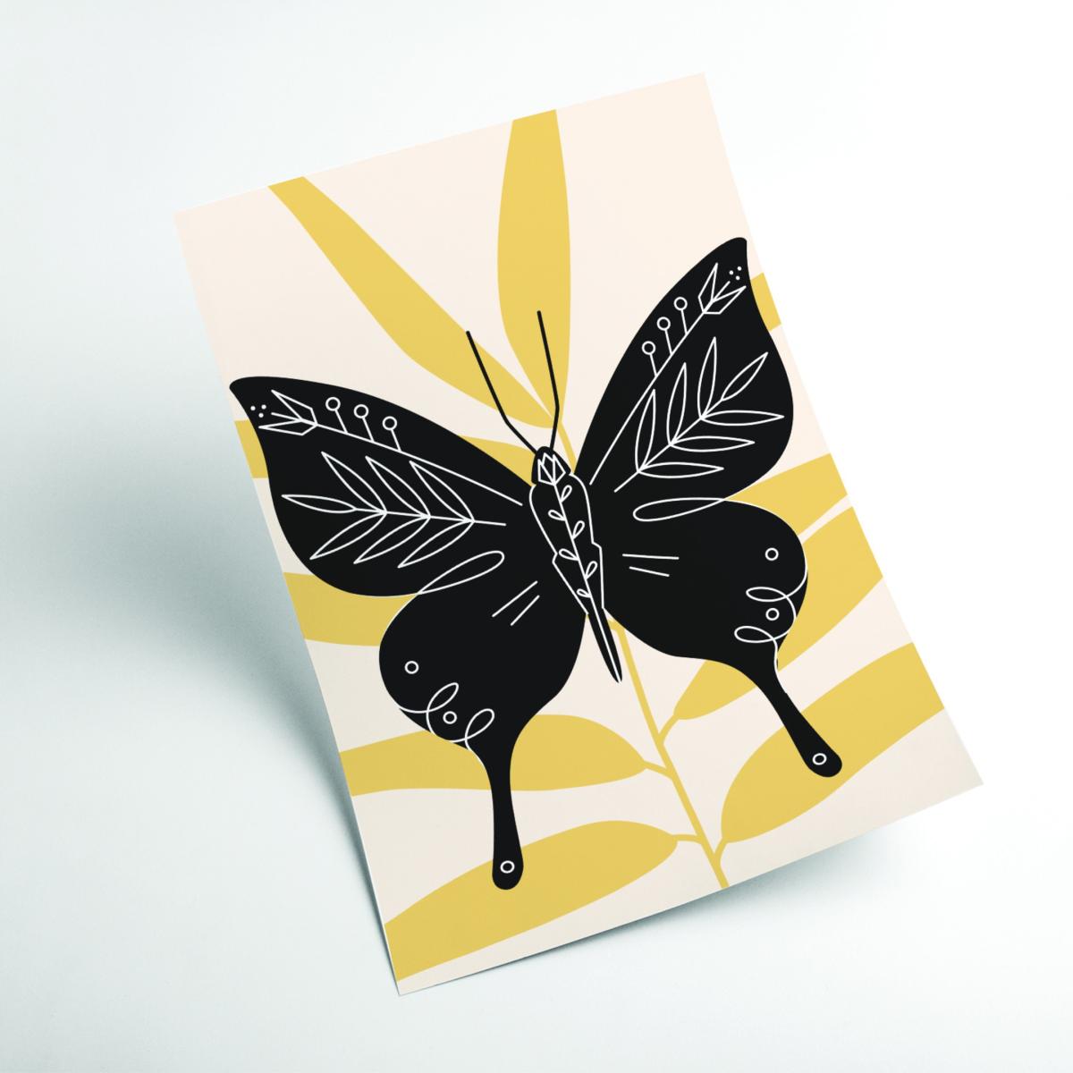Black Abstract Butterfly A4 210 X 297Mm Stanley Print House – image 2