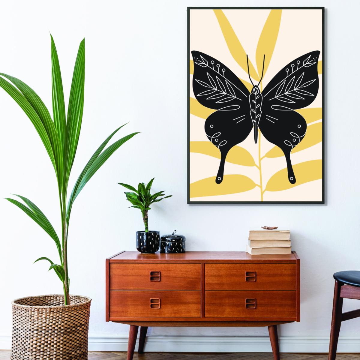 Black Abstract Butterfly A4 210 X 297Mm Stanley Print House – image 3