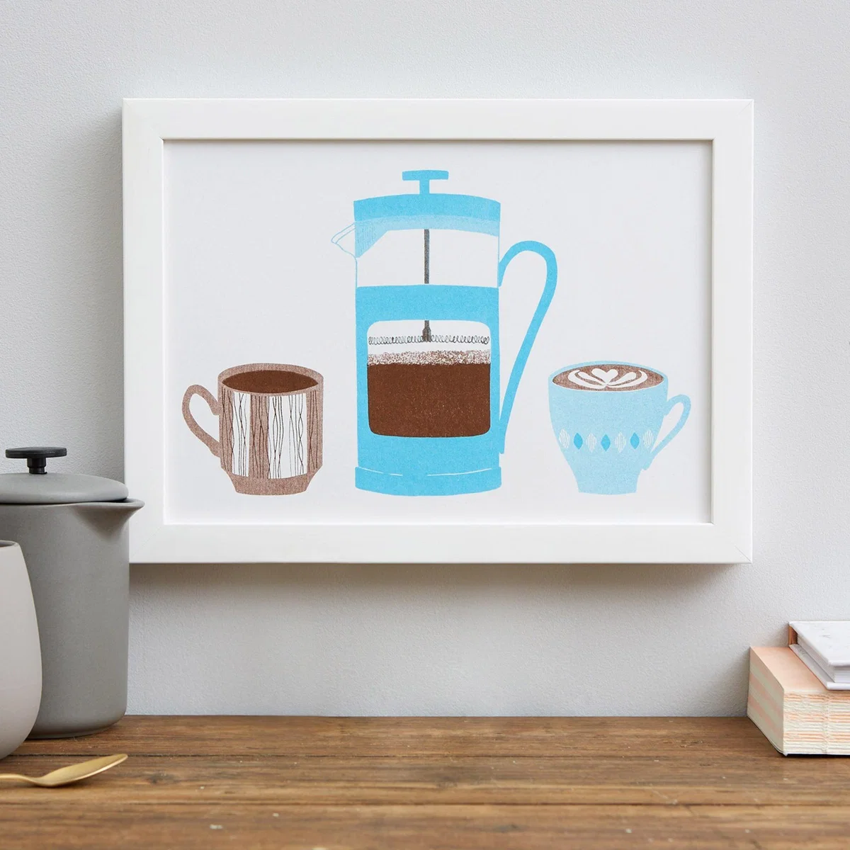 Coffee O'clock Risograph Print A4 Rosa & Clara Designs – image 2