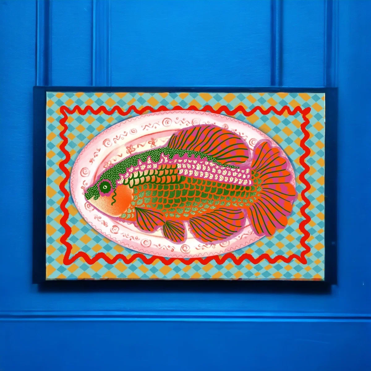 Blue Fish Art Print The Neighbourhood Threat – image 2