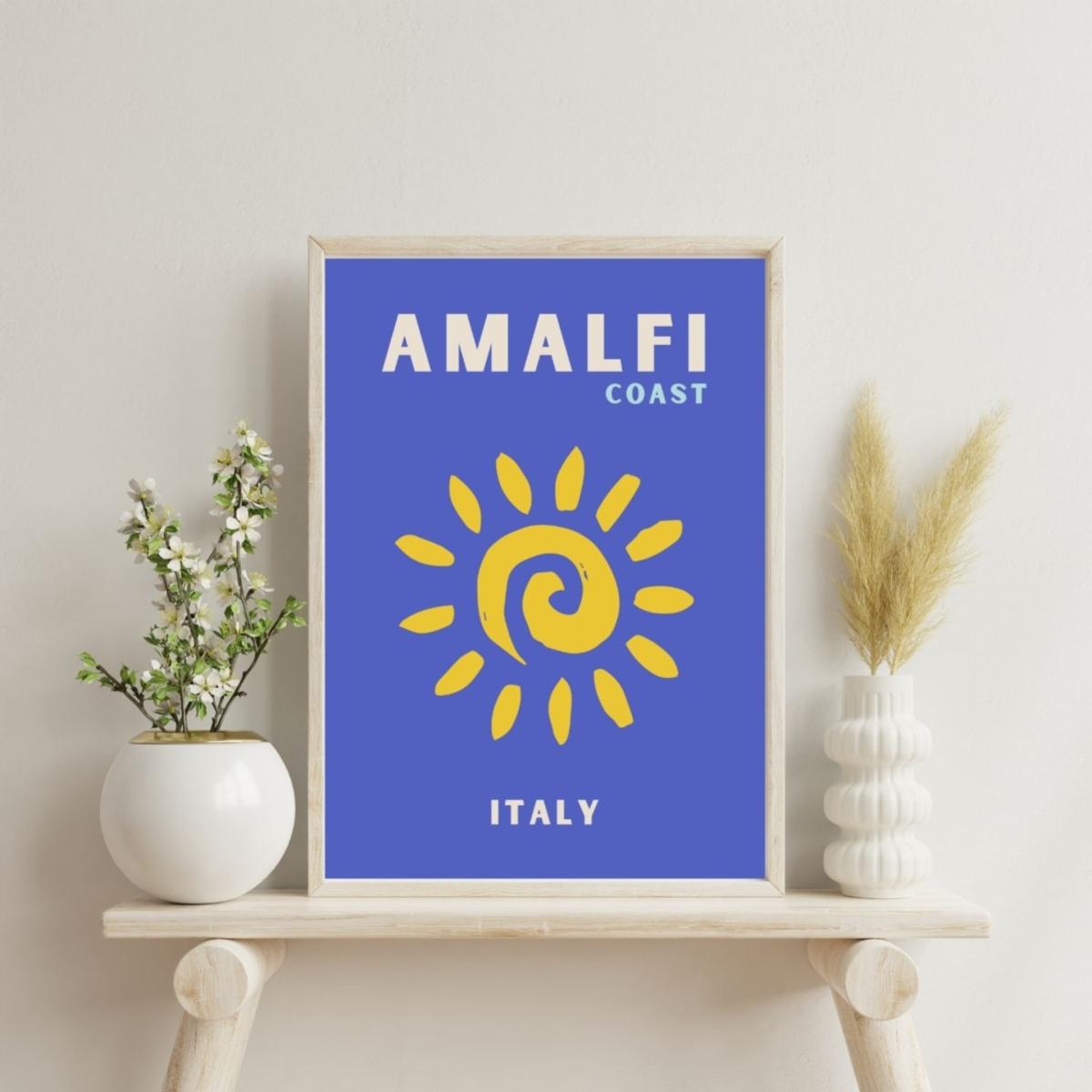 Blue Amalfi Coast Sunshine Poster | Artchi – image 2