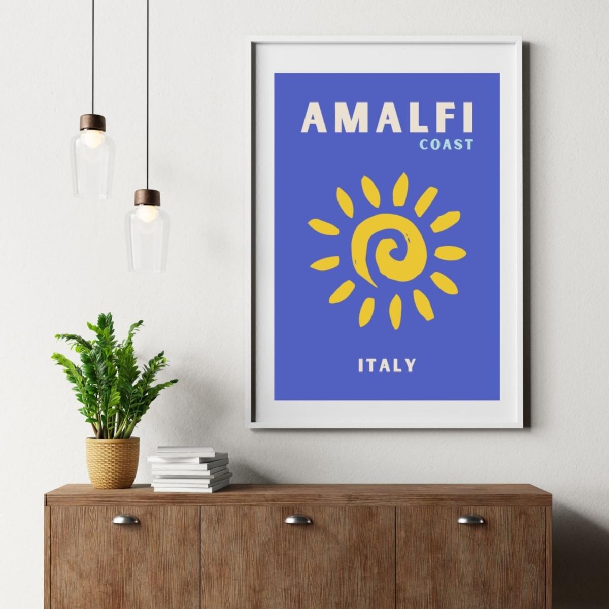 Blue Amalfi Coast Sunshine Poster | Artchi – image 4