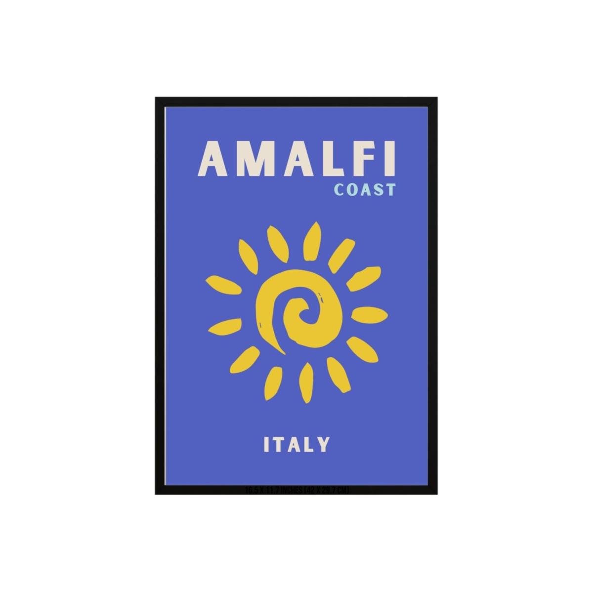 Blue Amalfi Coast Sunshine Poster | Artchi – image 1