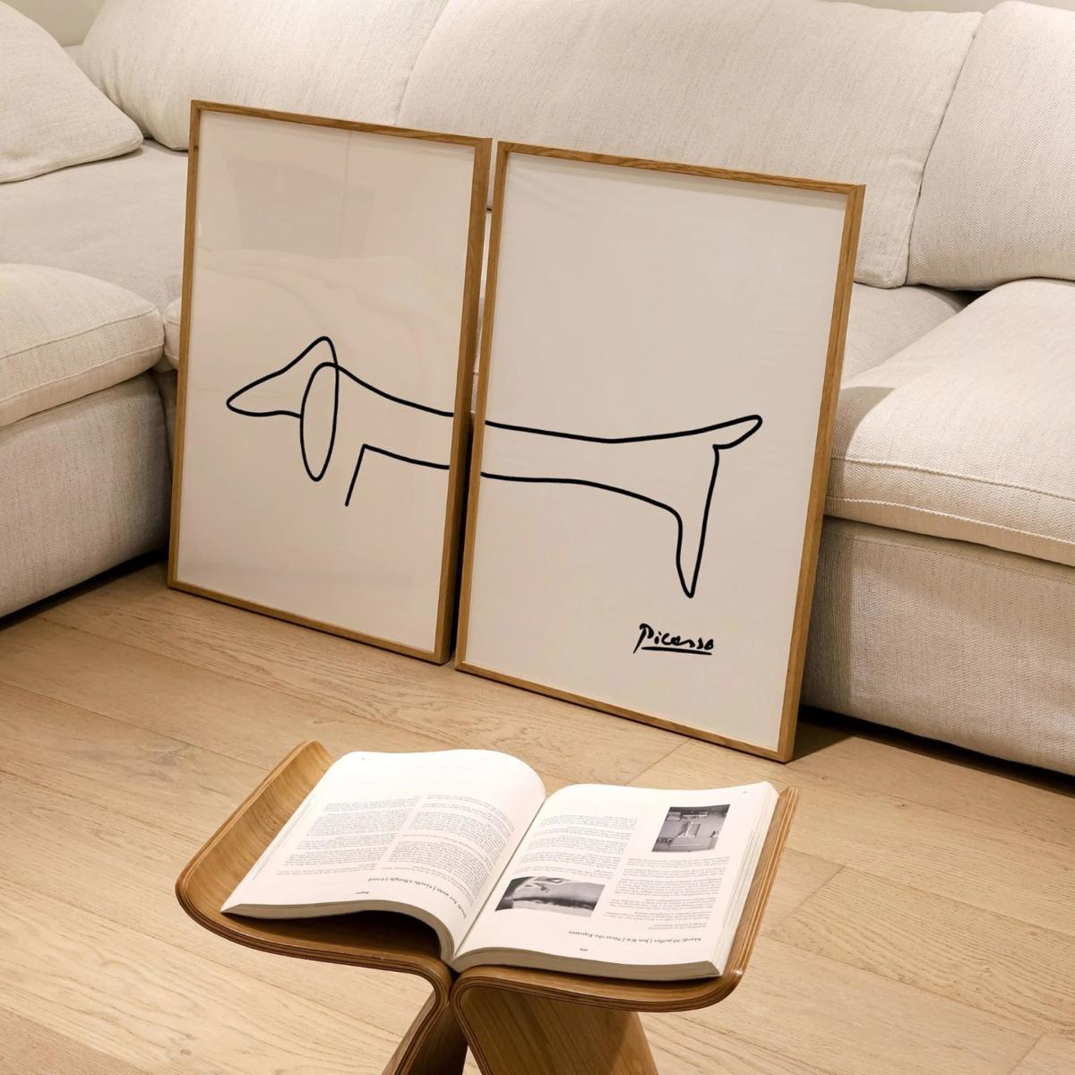Black / White Sausage Dog Set Of 2 Art Prints - A2 Natalie Cass Art – image 2