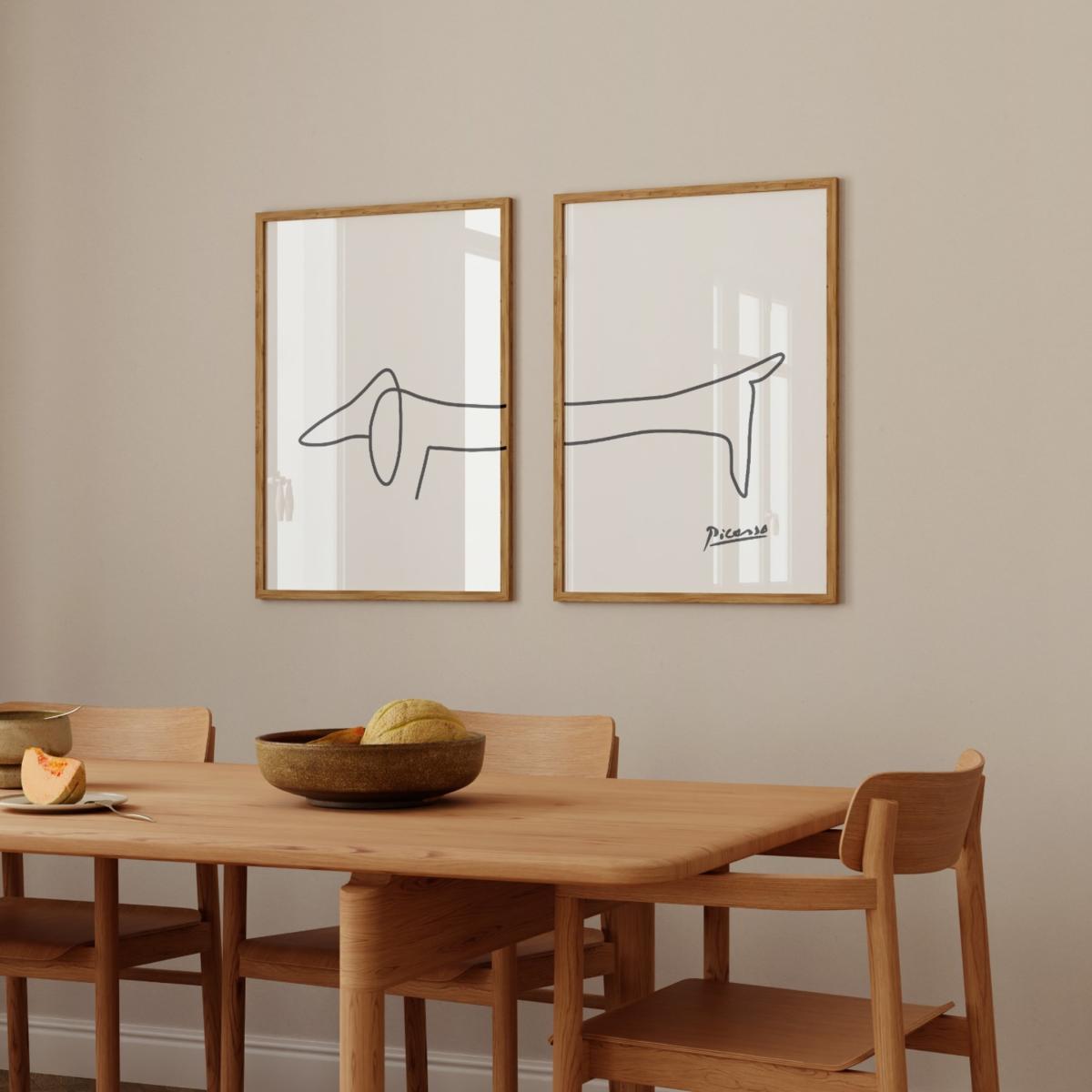 Black / White Sausage Dog Set Of 2 Art Prints - A2 Natalie Cass Art – image 3