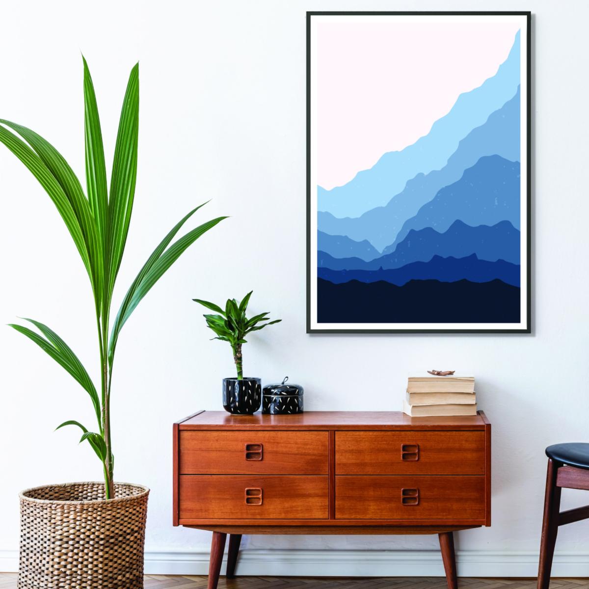 Blue Japanese Mountains A4 210 X 297Mm Stanley Print House – image 3