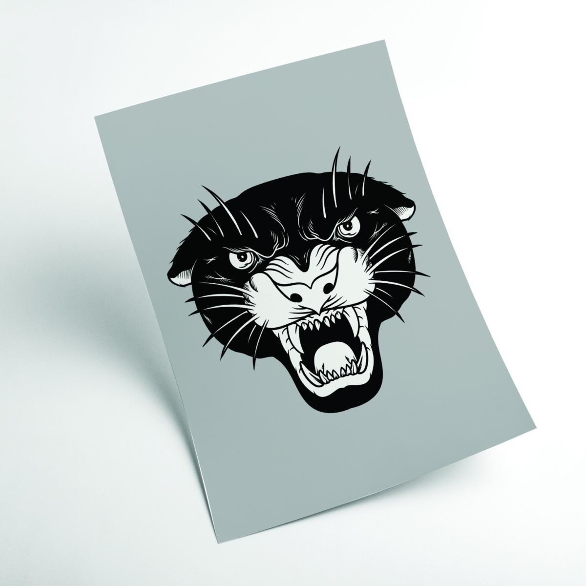 Black Vintage Panther Xxs Stanley Print House – image 2