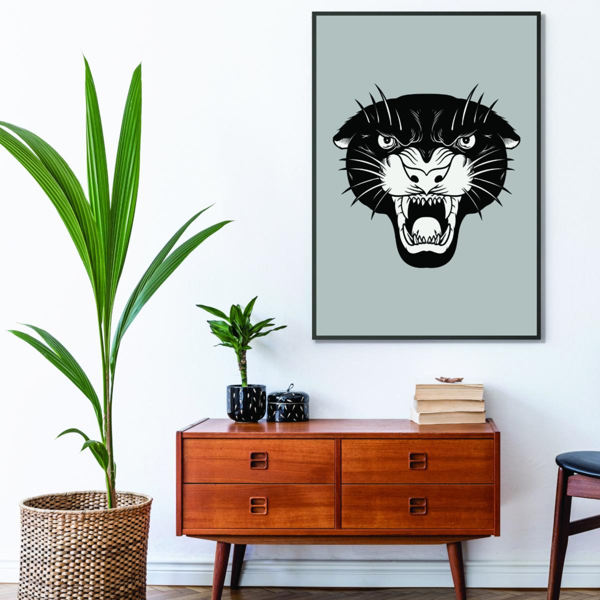 Black Vintage Panther Xxs Stanley Print House – image 3