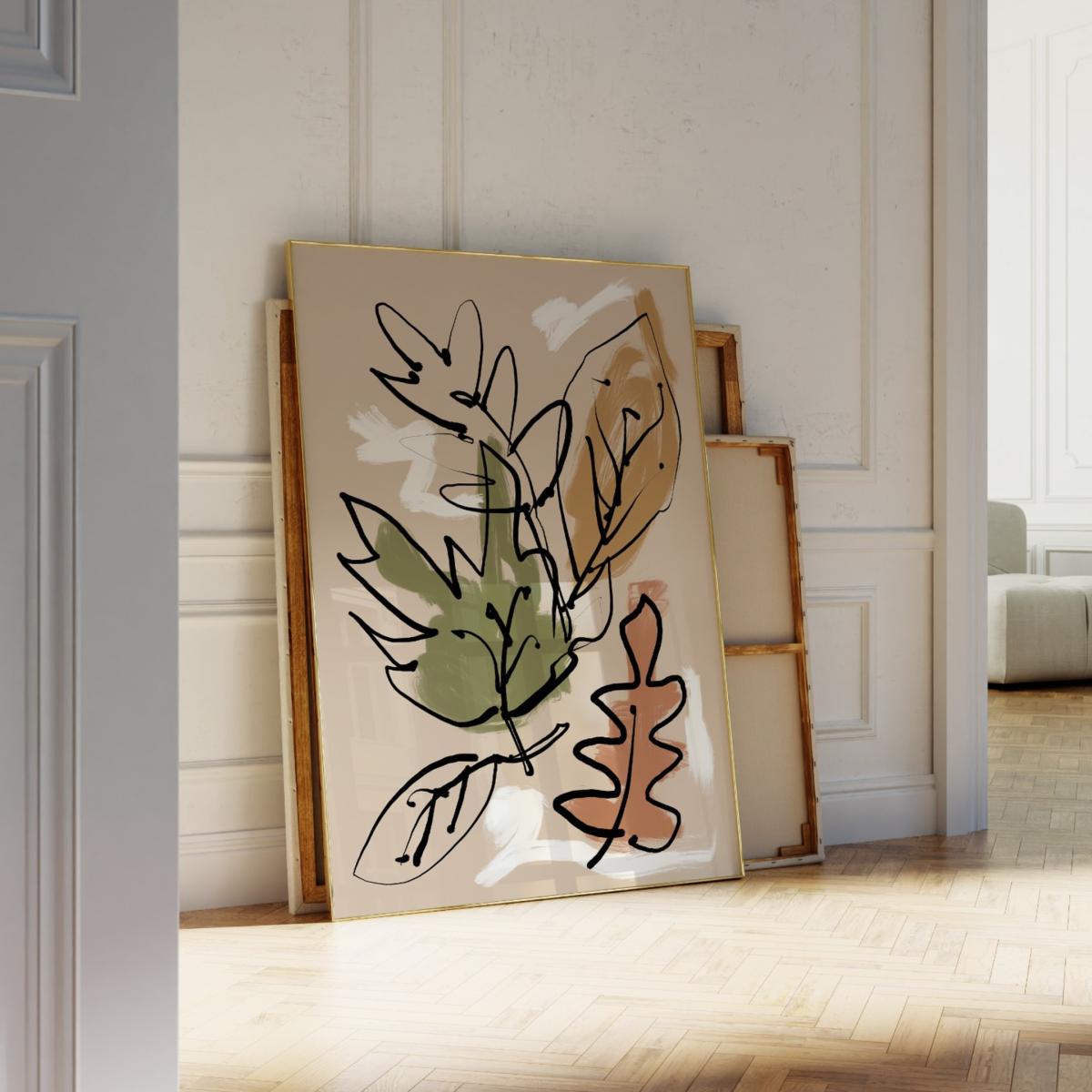Neutrals Leaves Art Print - A3 Natalie Cass Art – image 3