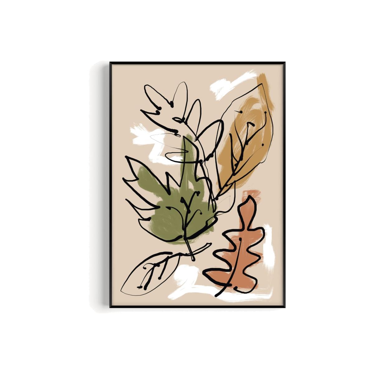 Neutrals Leaves Art Print - A3 Natalie Cass Art – image 1