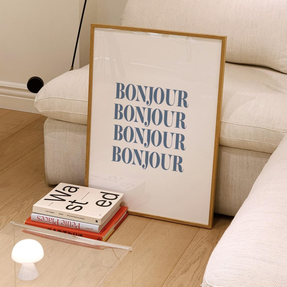 Blue / Red Bonjour And Merci French Giclée Art Print Set In A3 A3 297 X 420Mm Fanclub – image 2