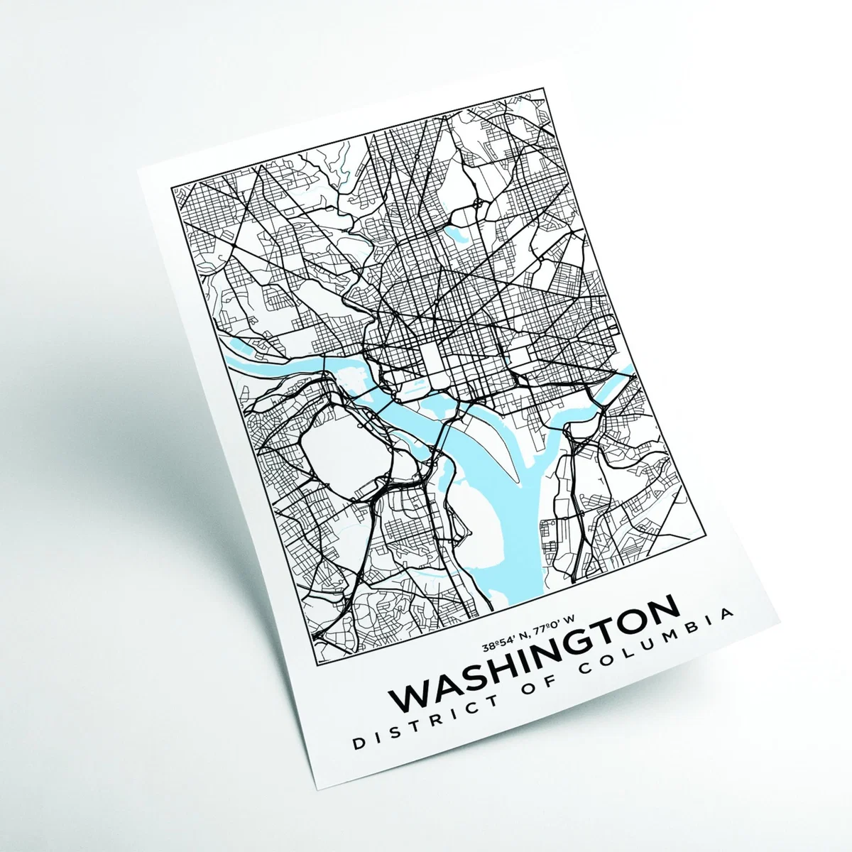 Blue Map Of Washington District Of Columbia Medium Stanley Print House – image 2