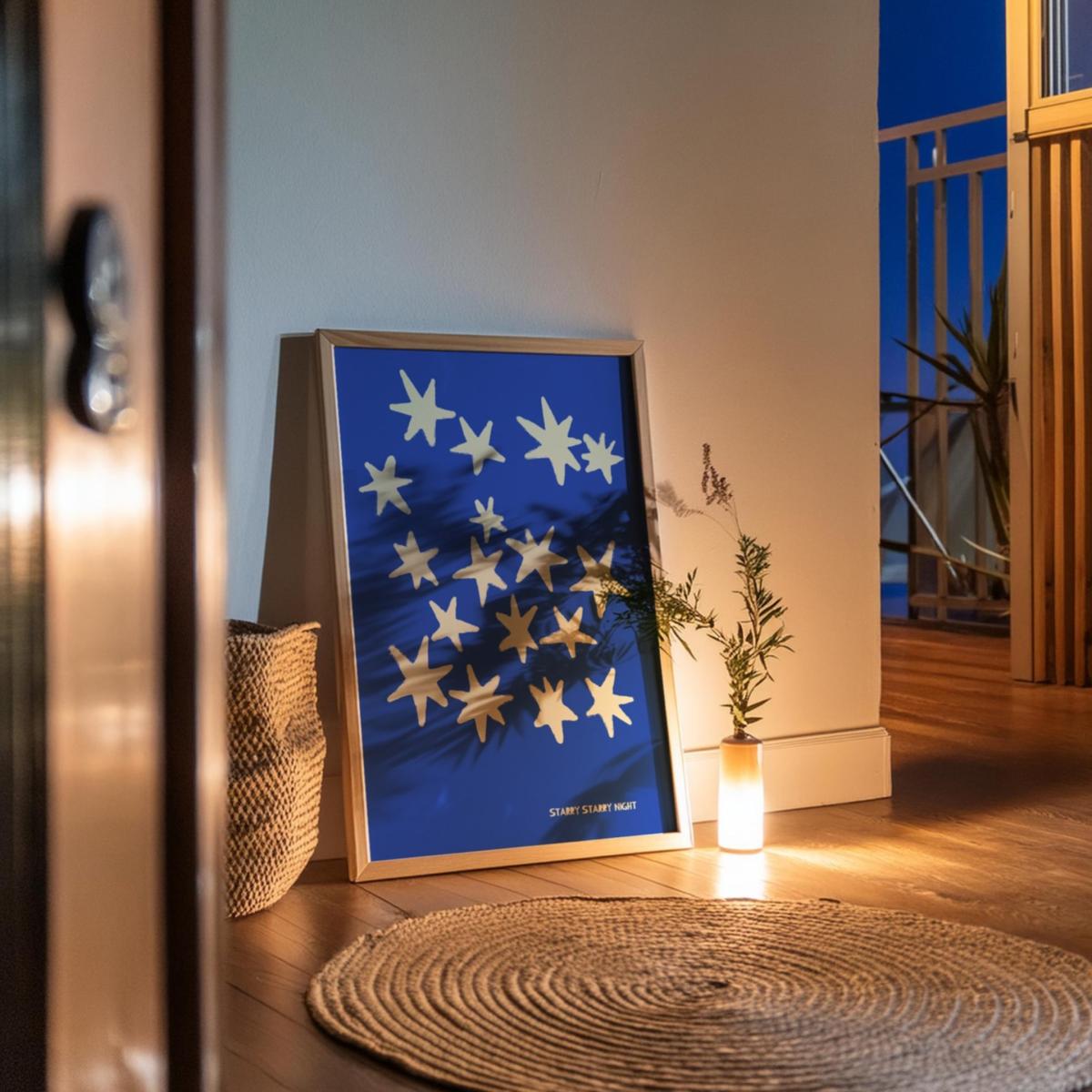 Blue Starry Starry Night Retro Music Giclée Art Print A2 | A2 | 420 X 594Mm | Fanclub – image 3