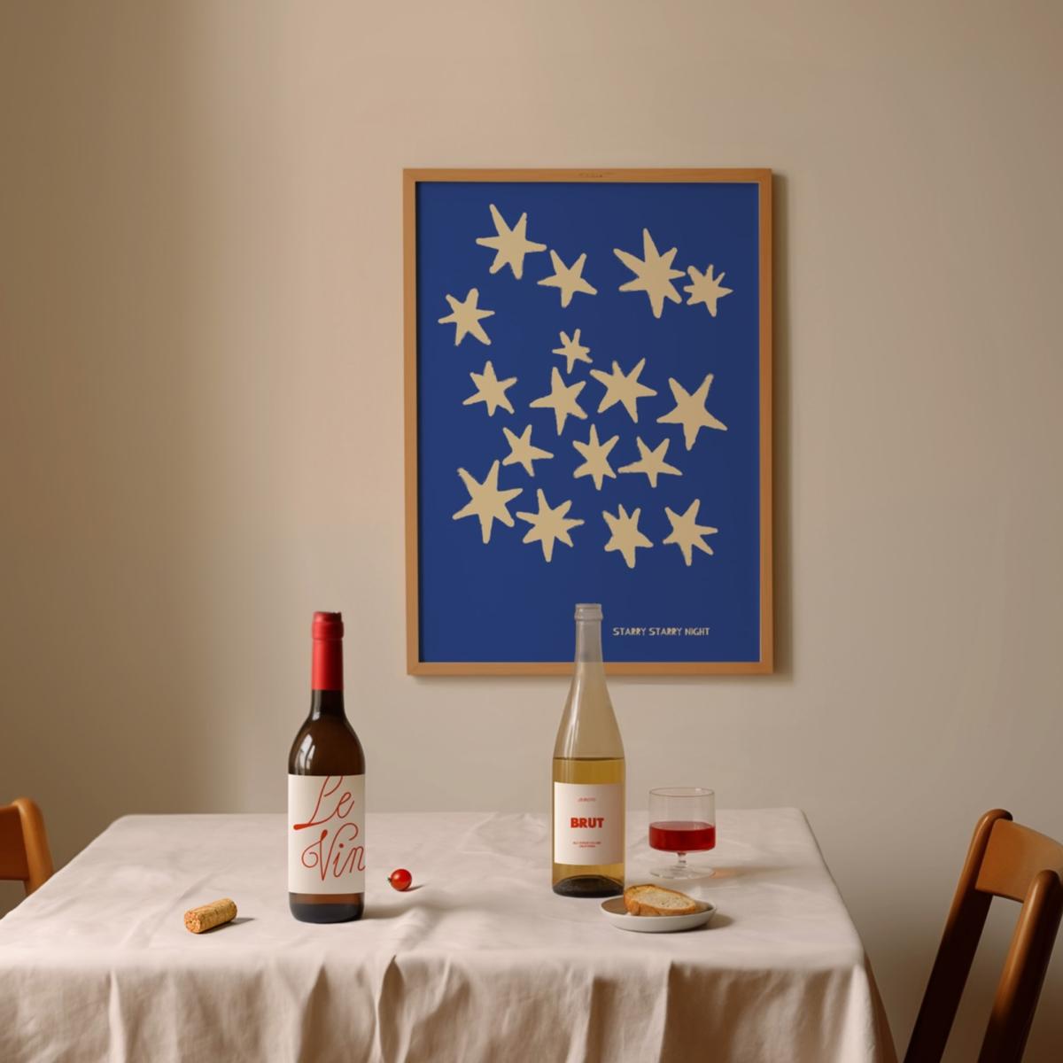 Blue Starry Starry Night Retro Music Giclée Art Print A2 | A2 | 420 X 594Mm | Fanclub – image 4