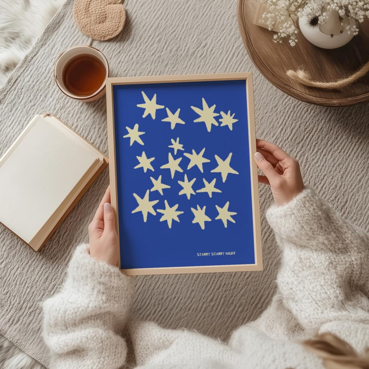 Blue Starry Starry Night Retro Music Giclée Art Print A2 | A2 | 420 X 594Mm | Fanclub – image 7
