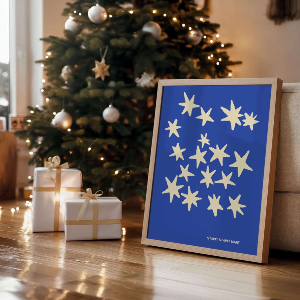 Blue Starry Starry Night Retro Music Giclée Art Print A2 | A2 | 420 X 594Mm | Fanclub – image 8