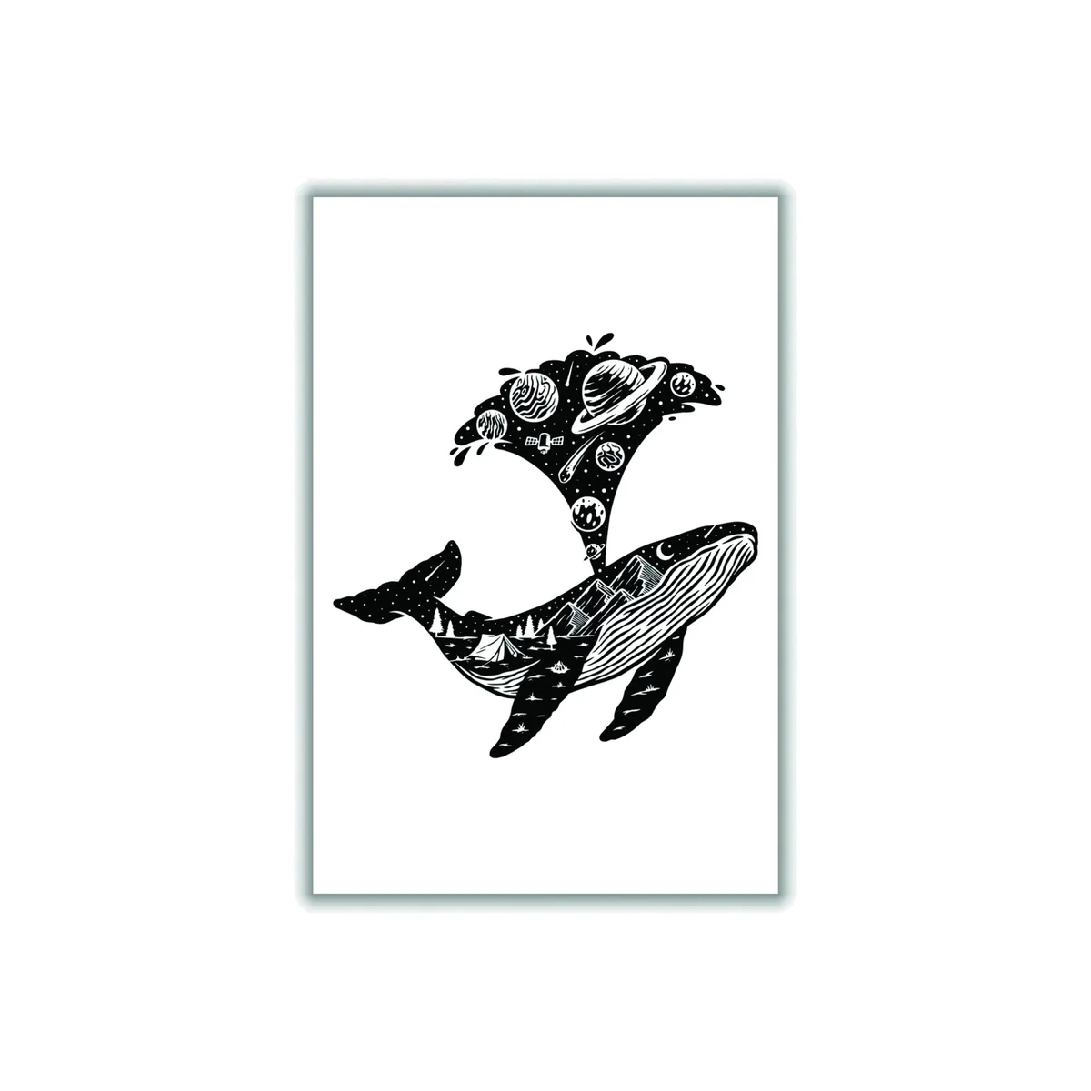 Black Humpback Universe A2 420 X 594Mm Stanley Print House – image 1