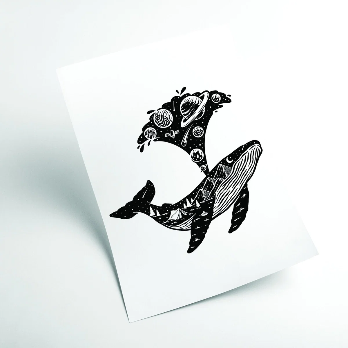 Black Humpback Universe A3 297 X 420Mm Stanley Print House – image 2
