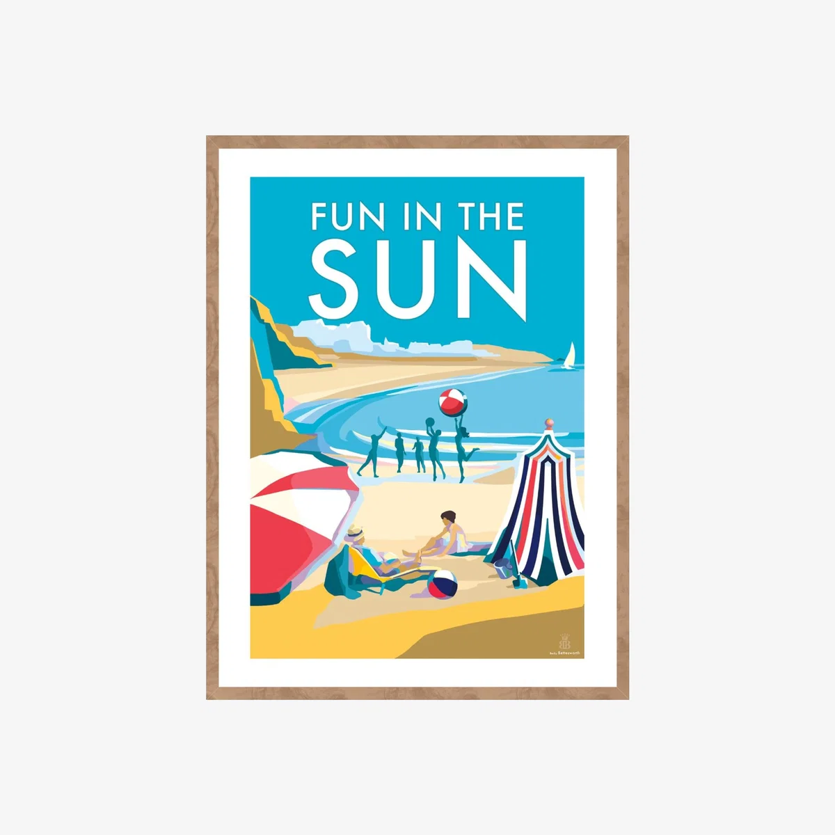 Fun In The Sun Vintage Style Quote Print | A4 | 210 X 297Mm | Becky Bettesworth – image 1