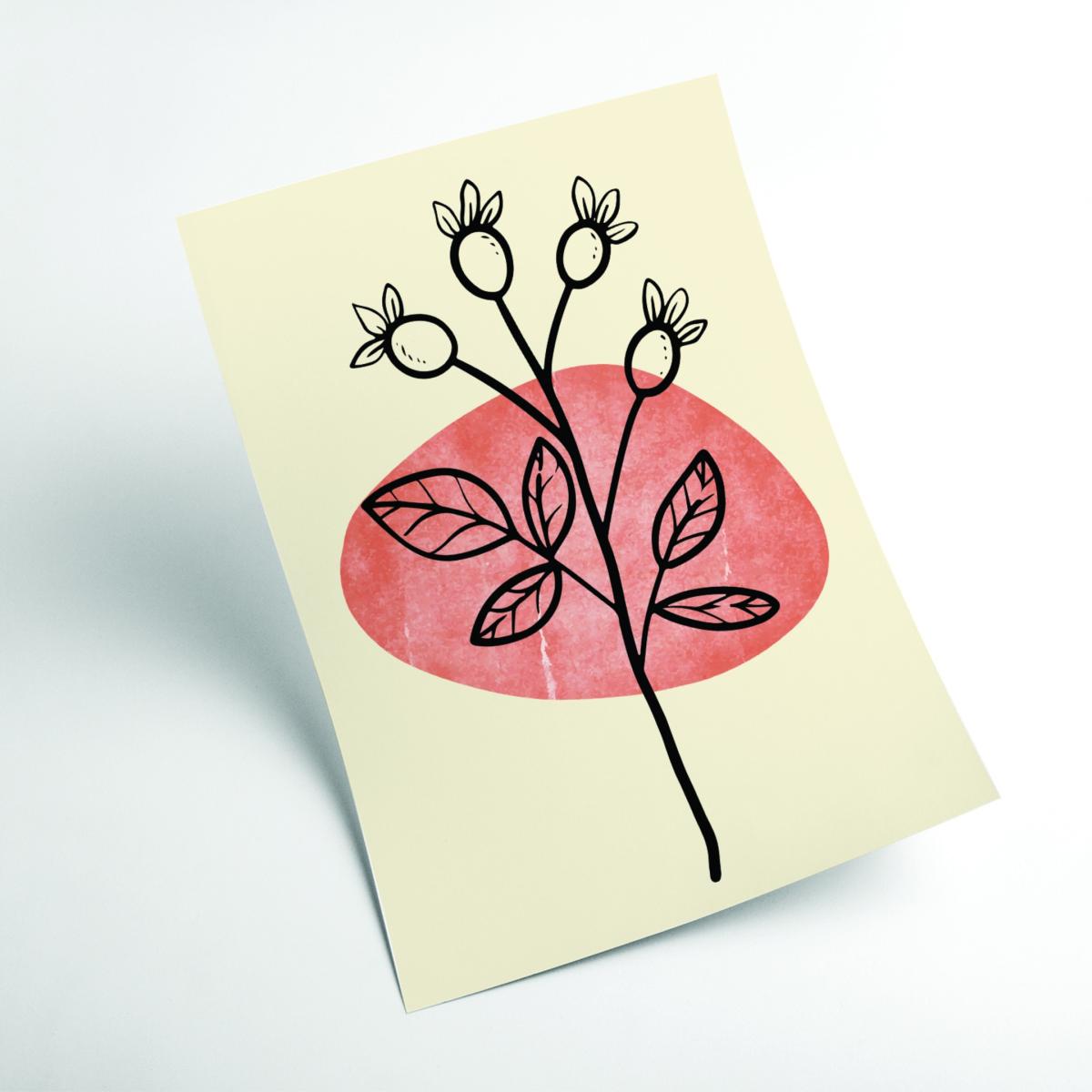 Rose Gold Minimal Flower Expression #1 A3 297 X 420Mm Stanley Print House – image 2