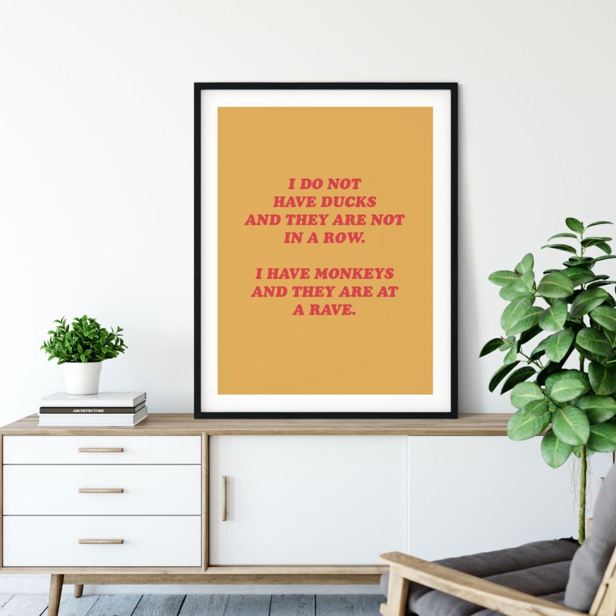 Yellow / Orange I Have Monkeys - A2 Poster Size A2 420 X 594Mm The Native State – image 2