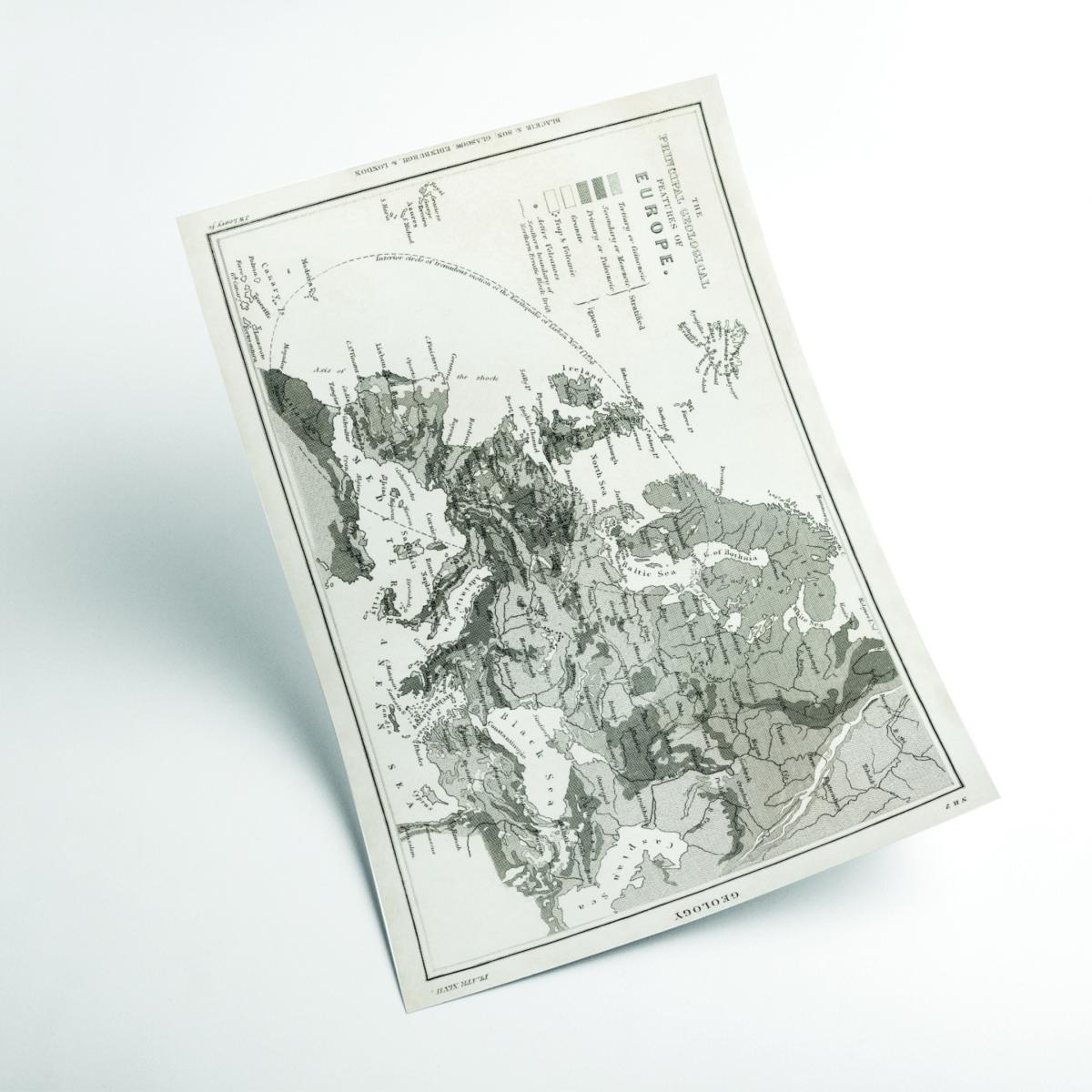 Grey Geological Map Of Europe Large Stanley Print House – image 2