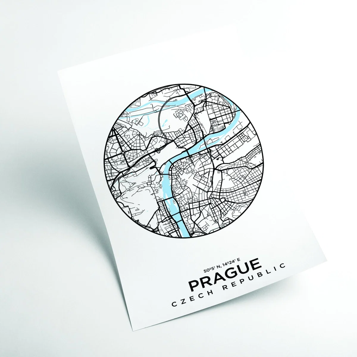 Blue Map Of Prague Medium Stanley Print House – image 2