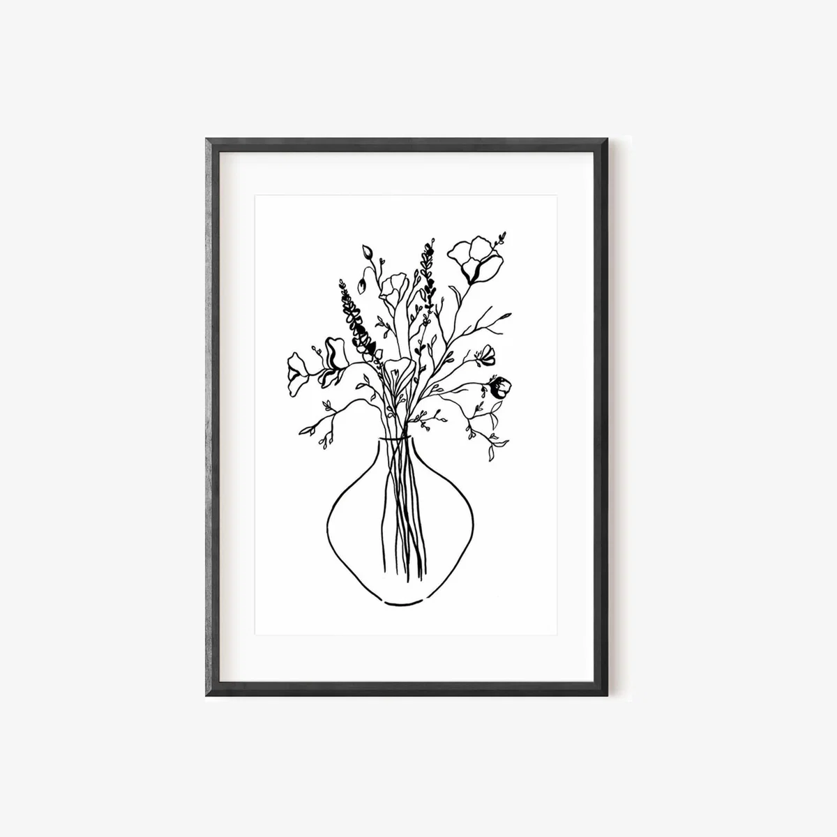 Black / White Wild One Still Life Ink Drawing Print A3 297 X 420Mm Emily M Art & Design – image 1
