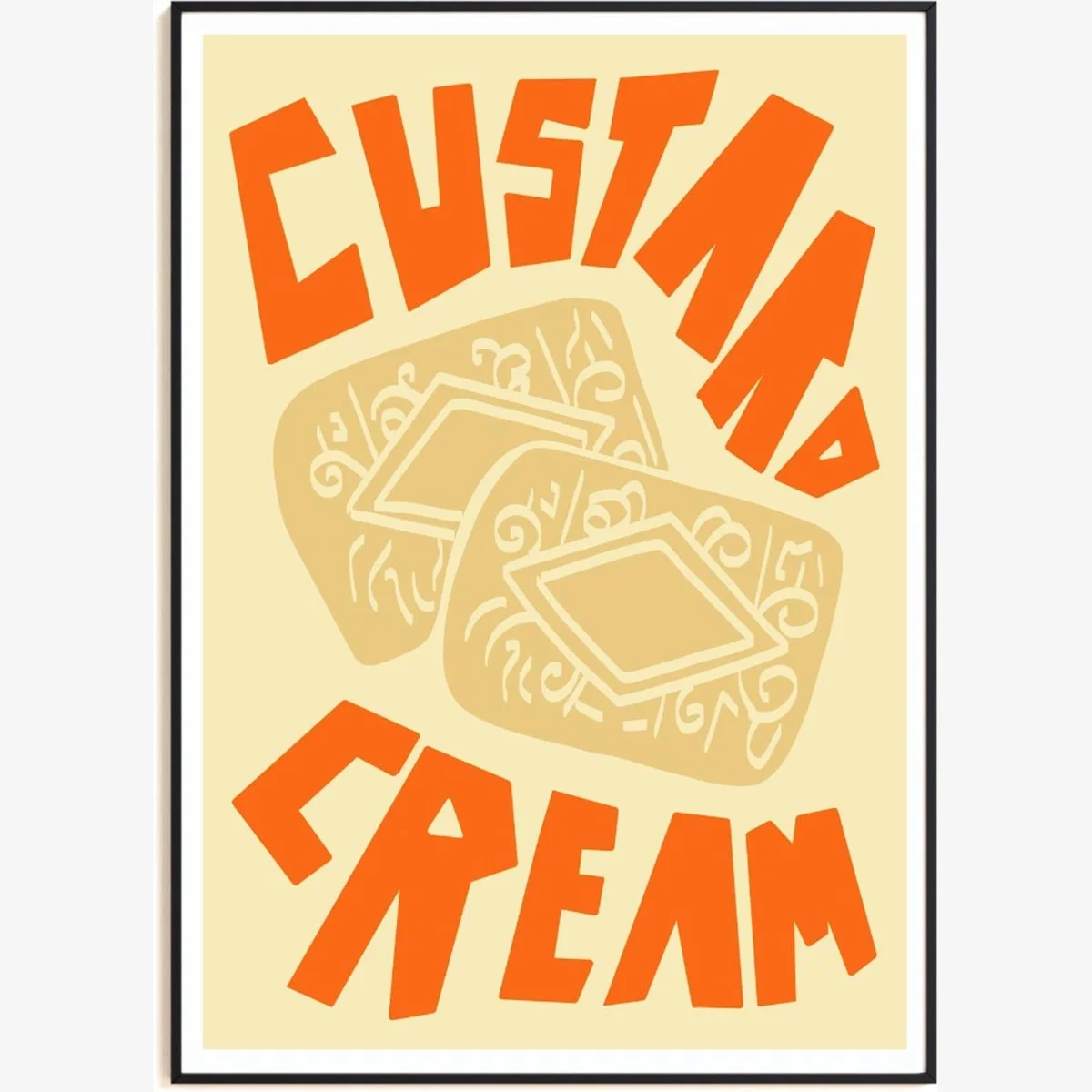 Yellow / Orange Custard Cream Art Print - A2 Natalie Cass Art – image 1