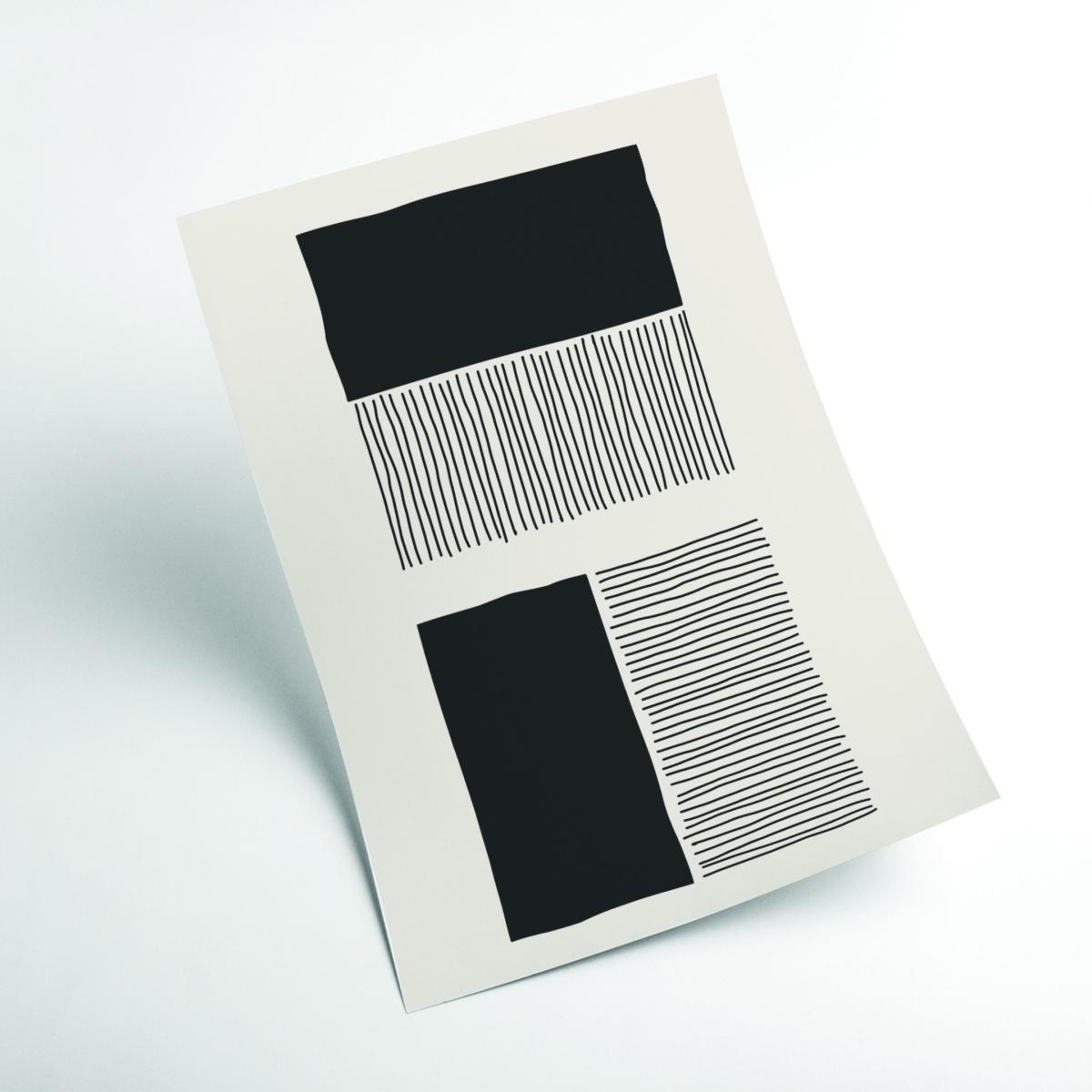Black Minimalism Shapes 2 A2 420 X 594Mm Stanley Print House – image 2