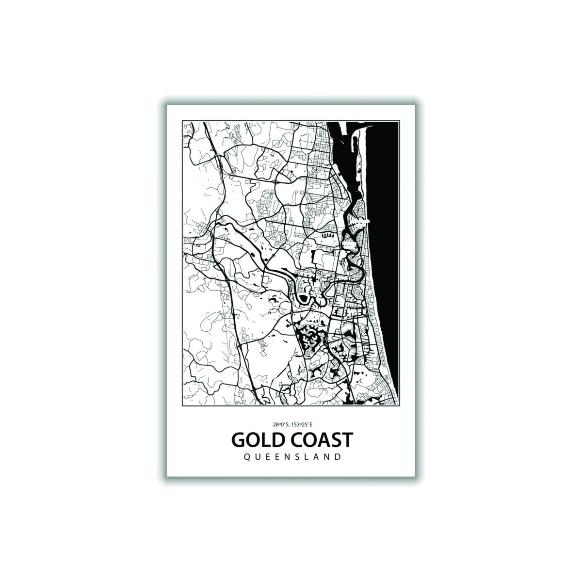 Black Map Of Gold Coast Extra Small Stanley Print House – image 1