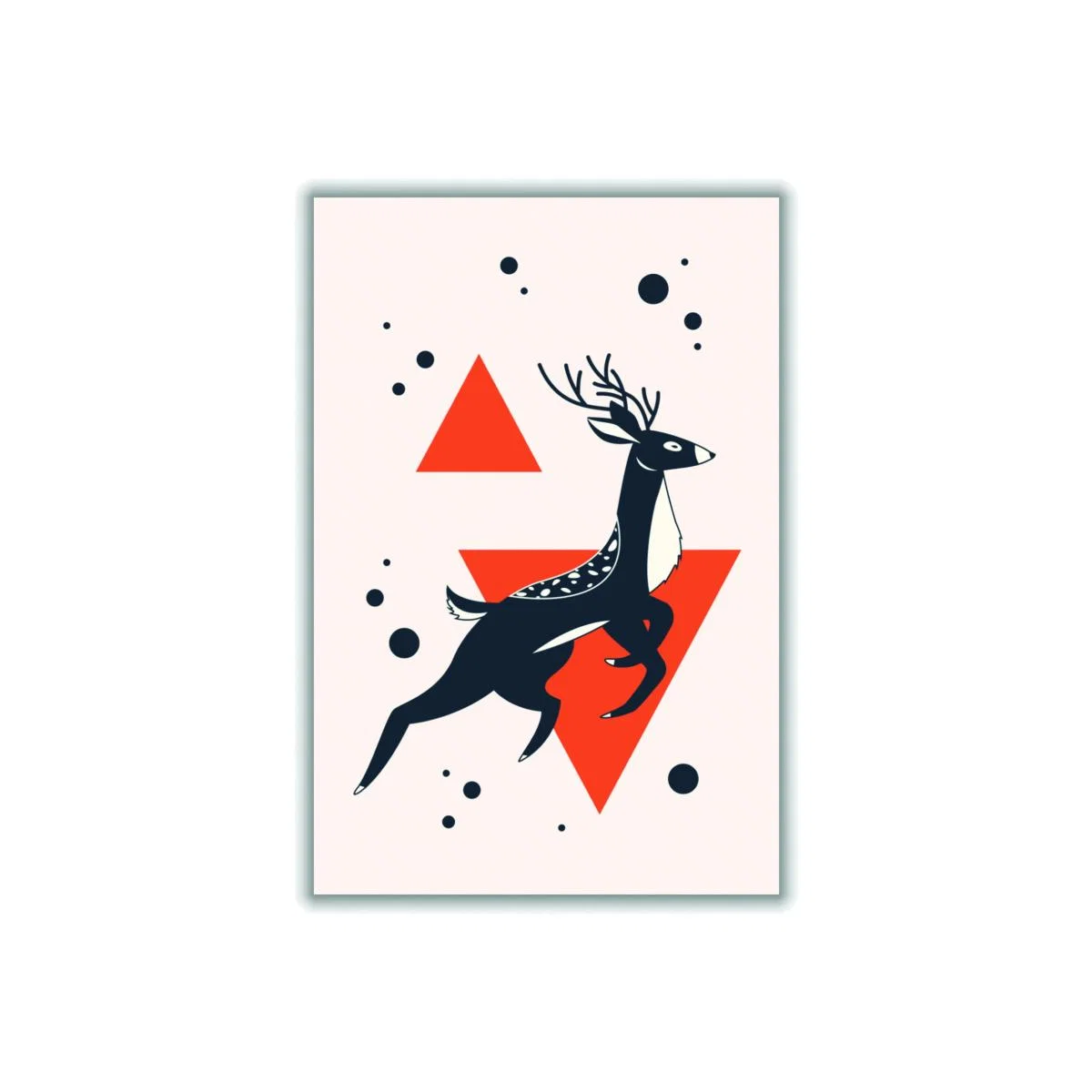 Yellow / Orange Abstract Deer #1 Medium Stanley Print House – image 1