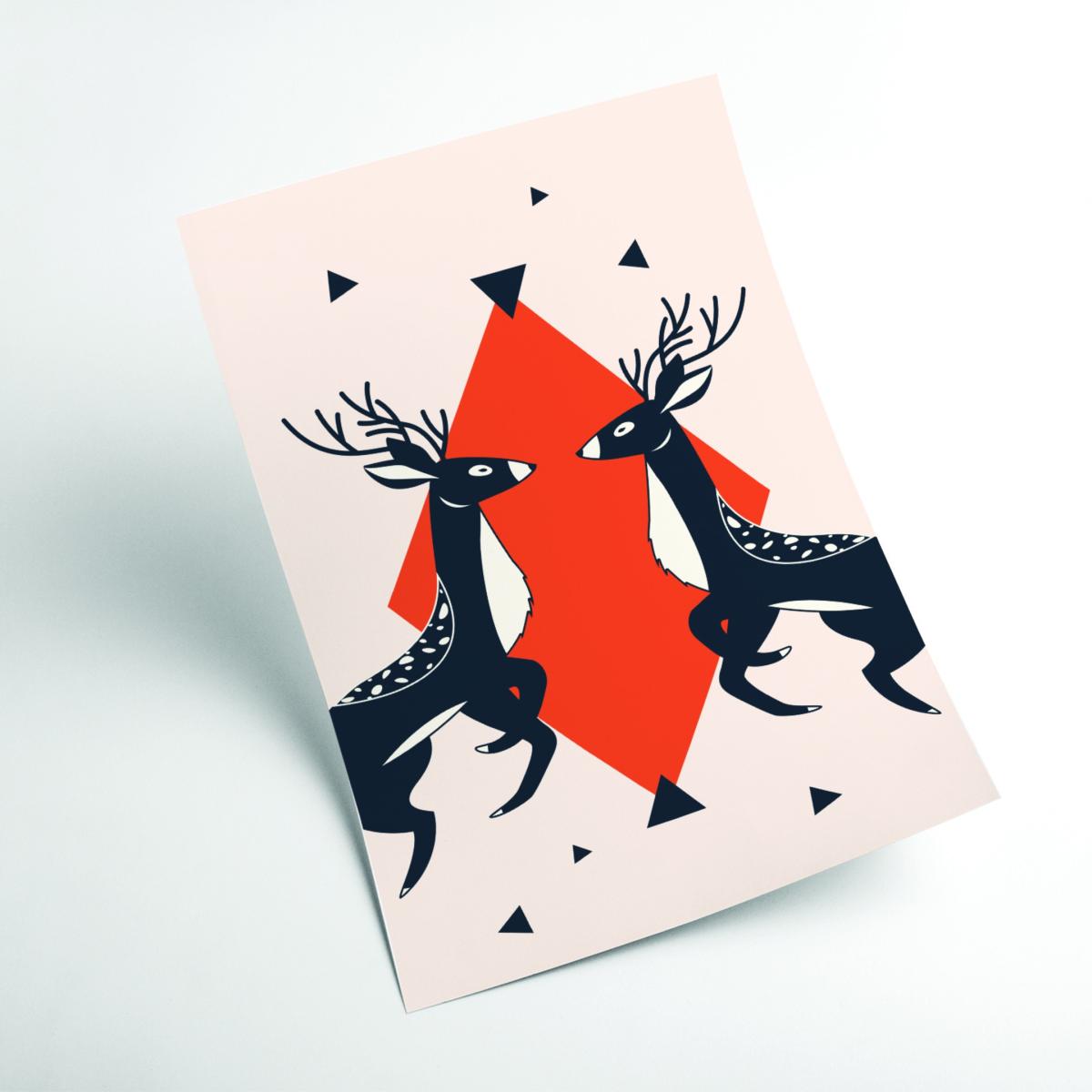 Yellow / Orange Abstract Deer #6 A3 297 X 420Mm Stanley Print House – image 2