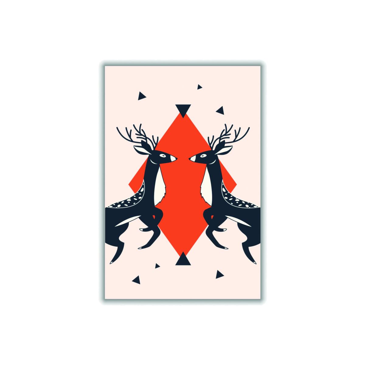 Yellow / Orange Abstract Deer #6 A3 297 X 420Mm Stanley Print House – image 1