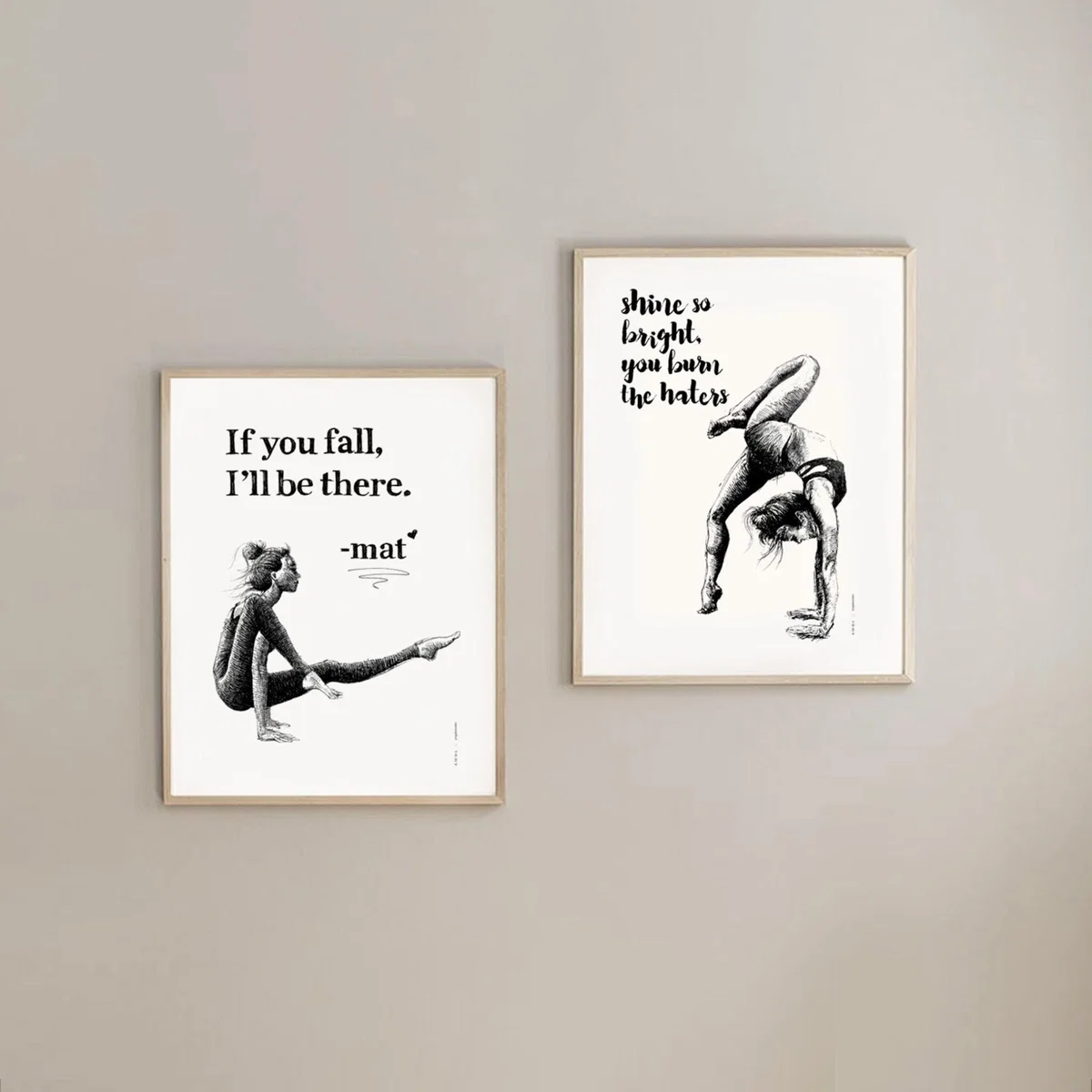Black / White Shine So Bright You Burn The Haters: Inspirational Life Quote Yoga Art Awol – image 2