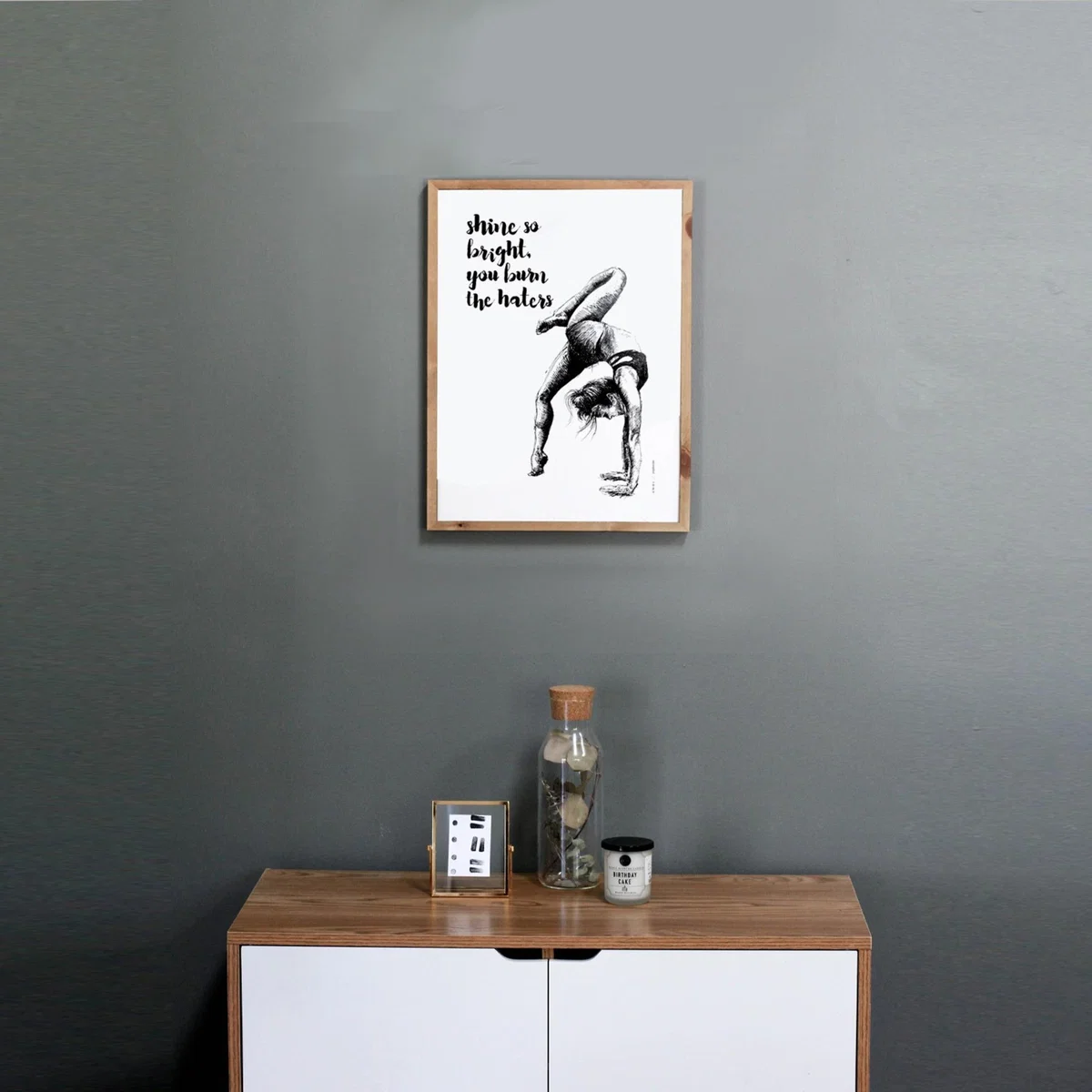 Black / White Shine So Bright You Burn The Haters: Inspirational Life Quote Yoga Art Awol – image 8