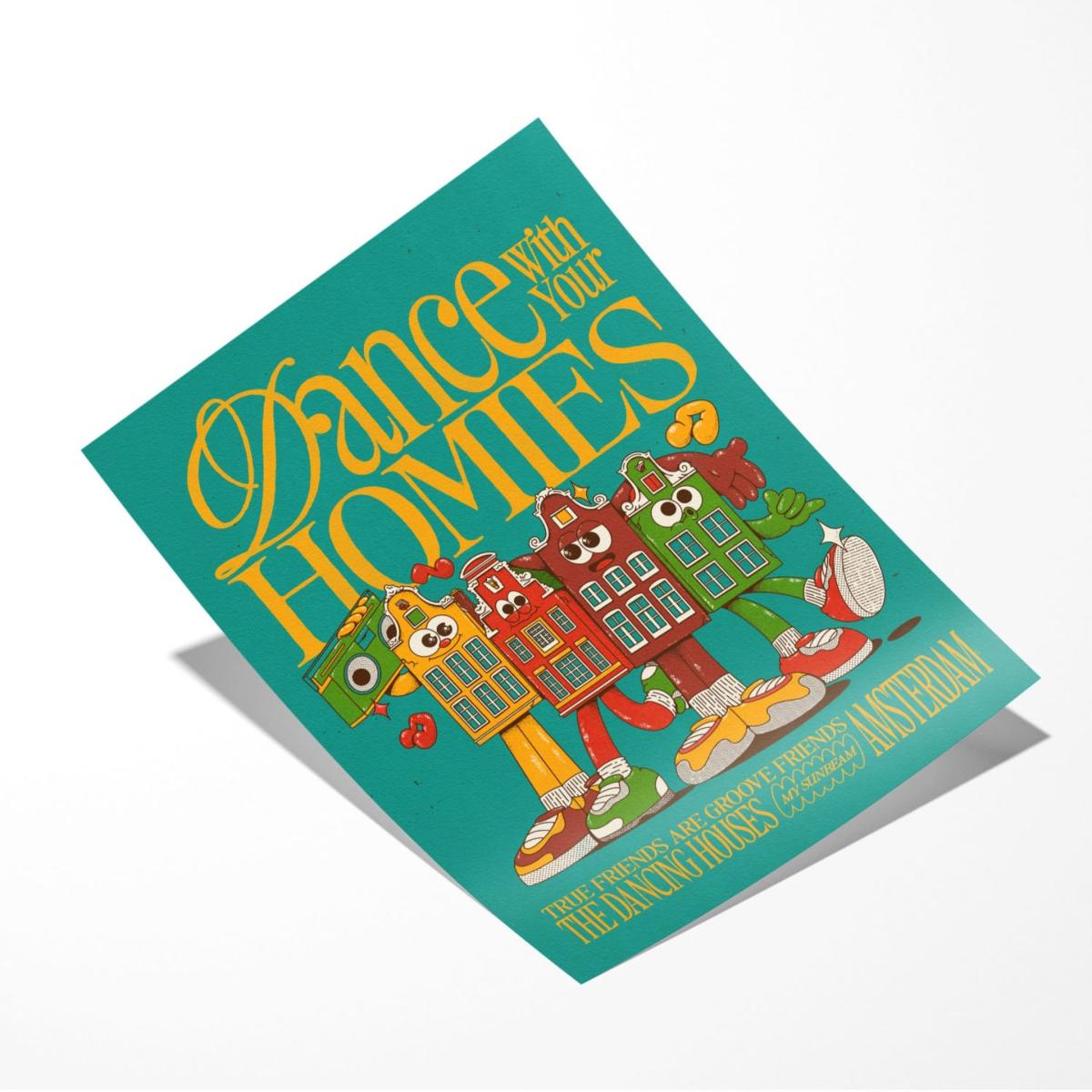 Dance With Your Homies - Sea Green - Giclee Fine Art Print - Small | 12 X 16" | East Side Studio London – image 2