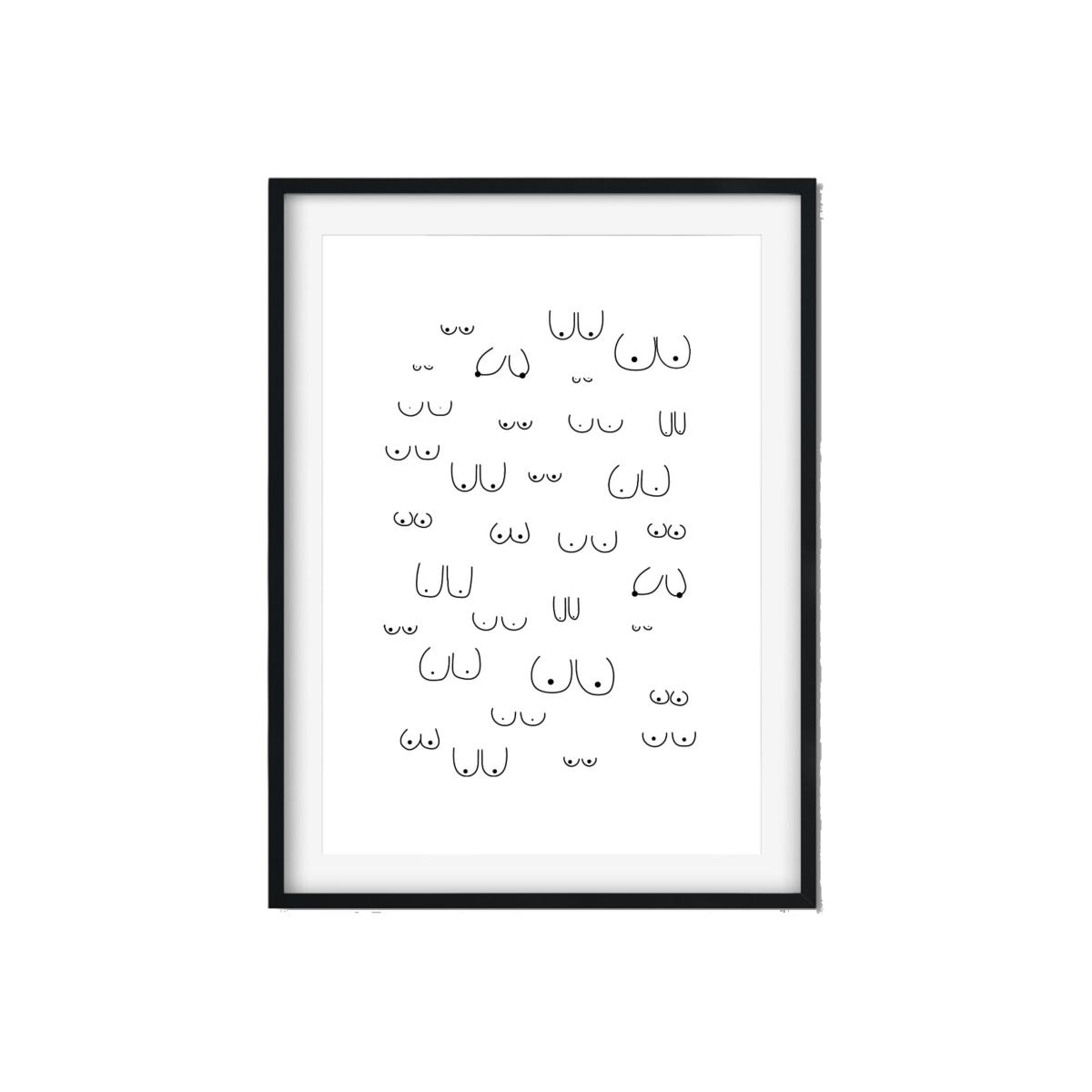 Black Boobs - A4 Art Print Size A4 210 X 297Mm The Native State – image 1