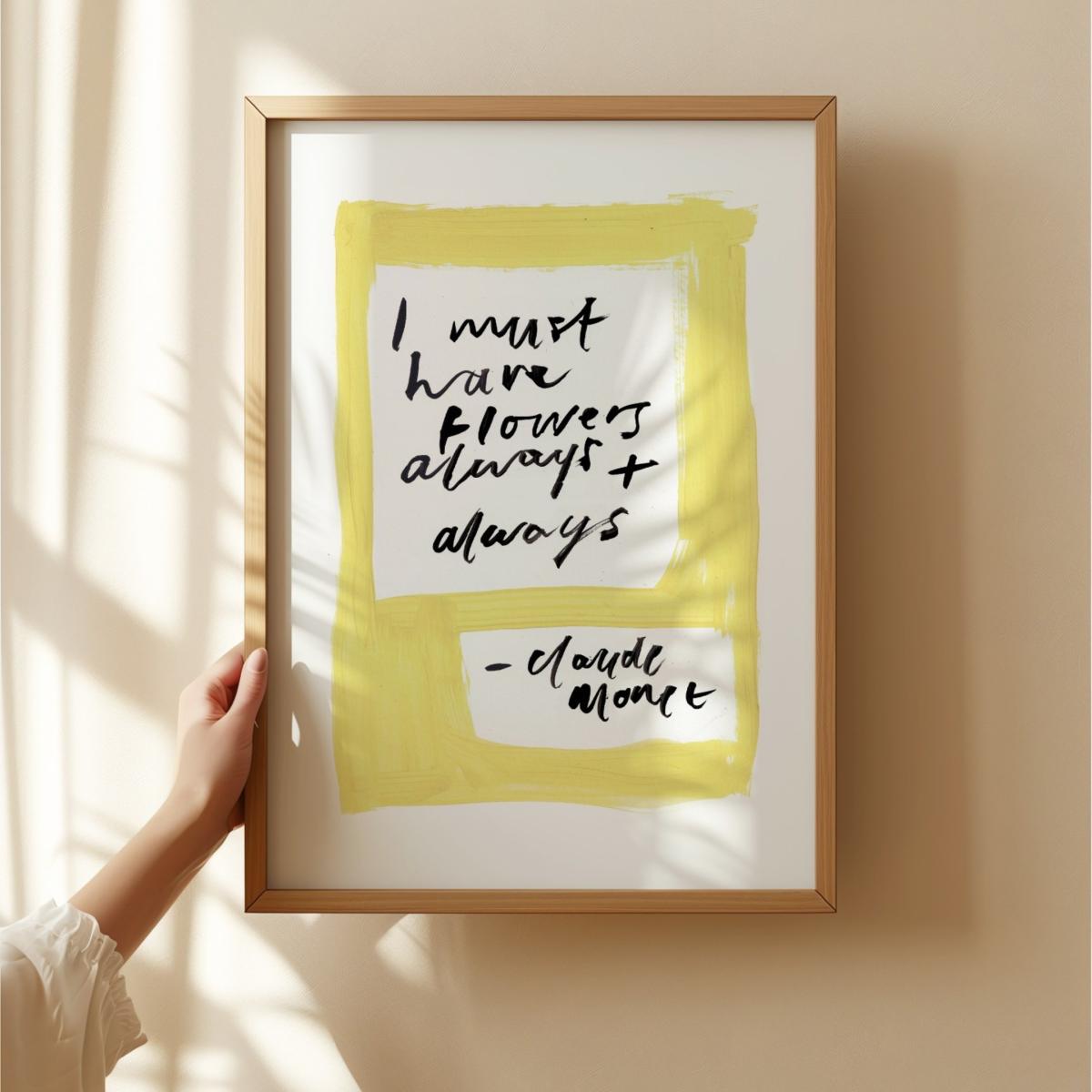 Yellow / Orange Monet Quote Hand Painted Art Print - A2 | Natalie Cass Art – image 4