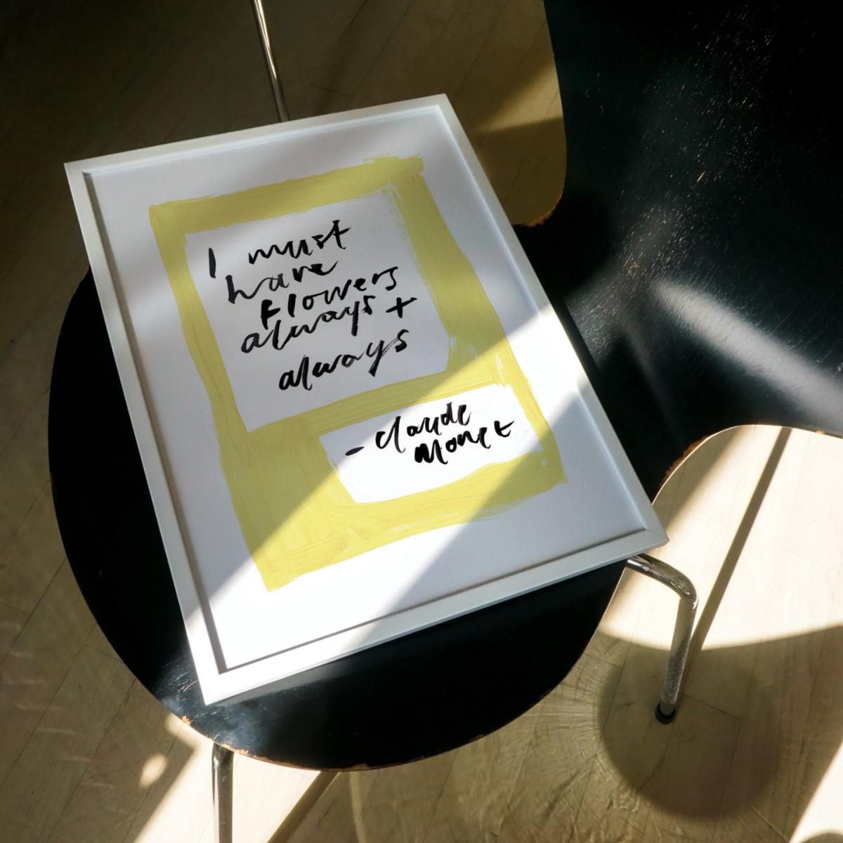 Yellow / Orange Monet Quote Hand Painted Art Print - A2 | Natalie Cass Art – image 7