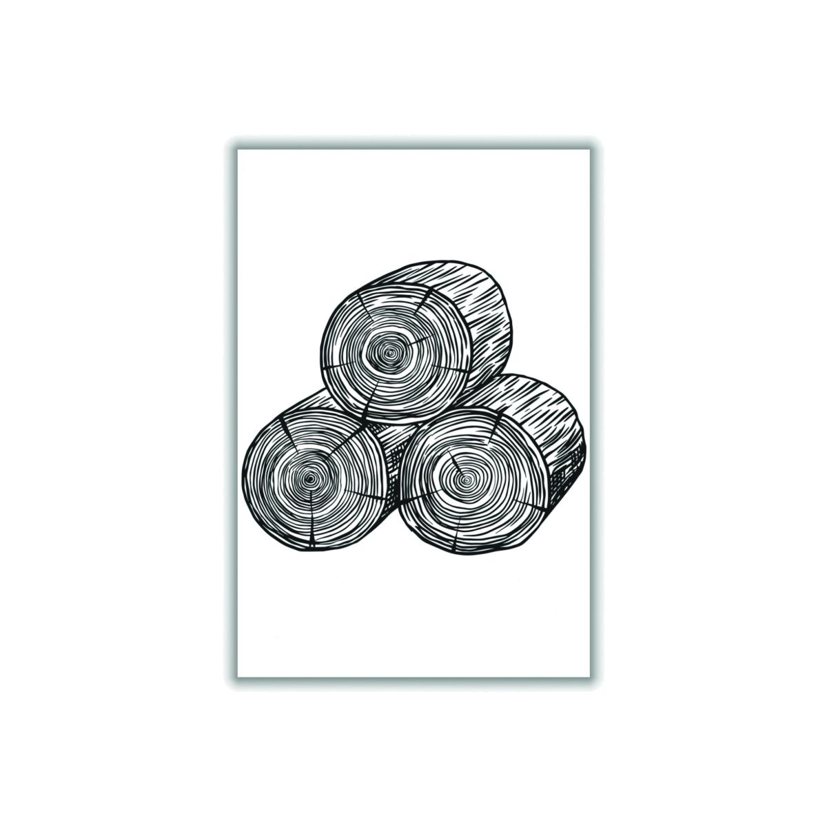 Black Stack O' Firewood A4 210 X 297Mm Stanley Print House – image 1