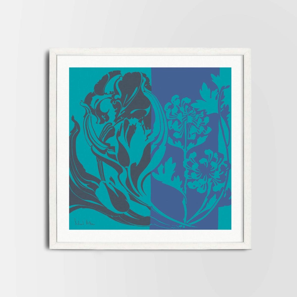 Framed Blue Aster Design Print Richard Allan London – image 2
