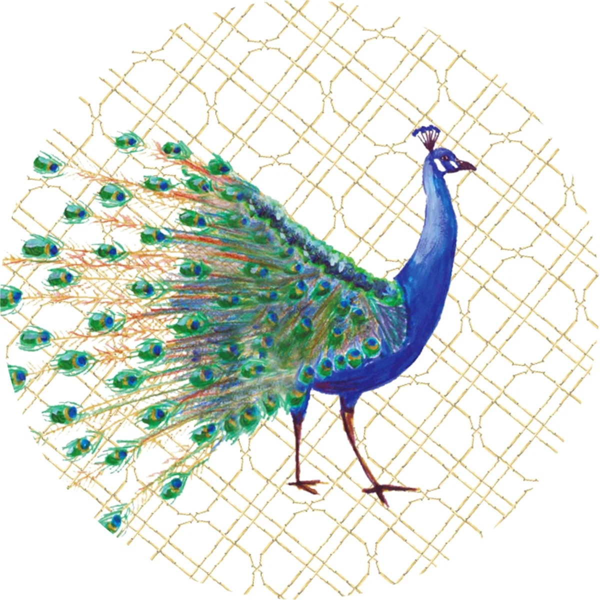 Blue Circle Wall Sticker Peacock Catchii – image 1