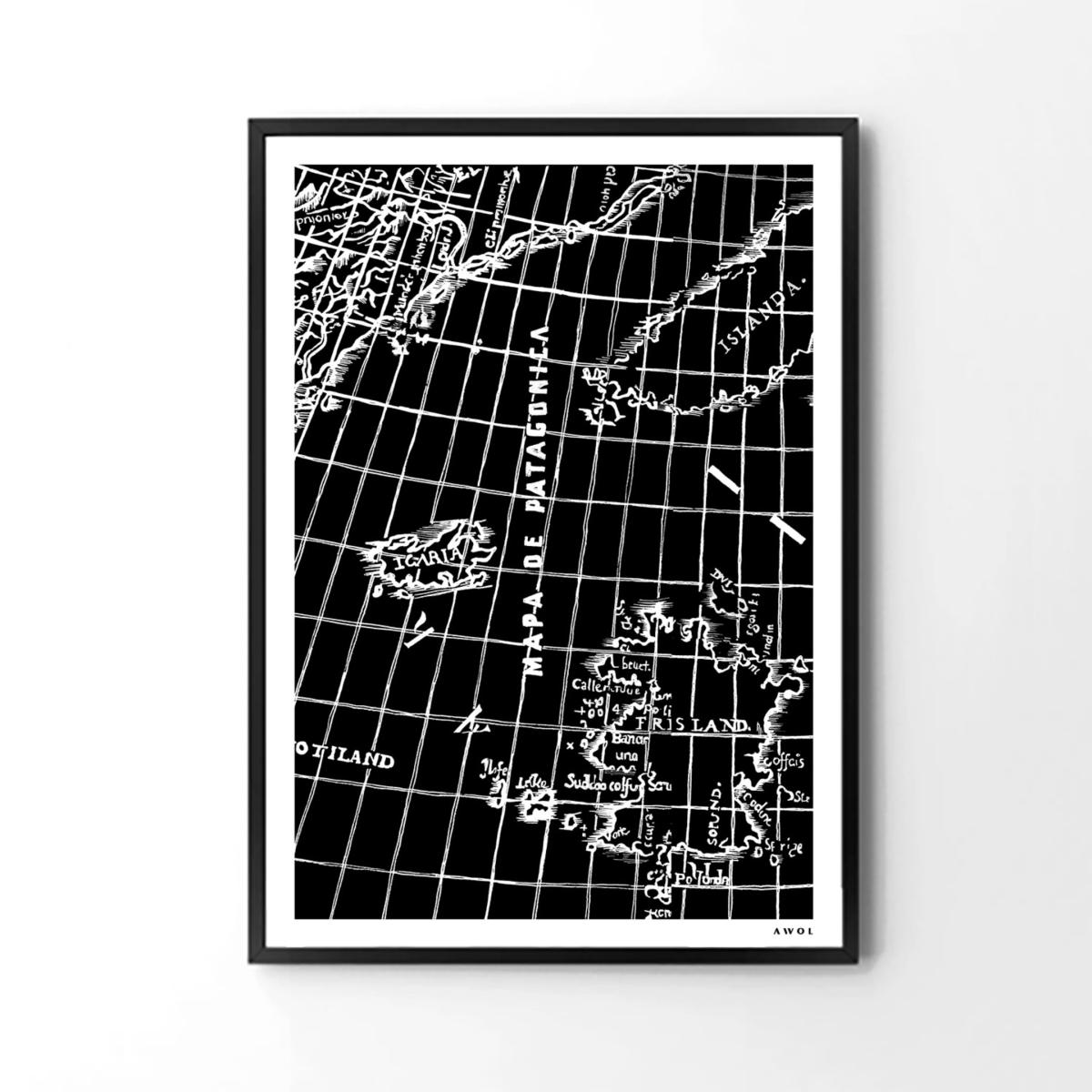 Black / White Modern - Vintage Navigation Map: Illustrated Art Print For The Modern Adventurer Awol – image 11