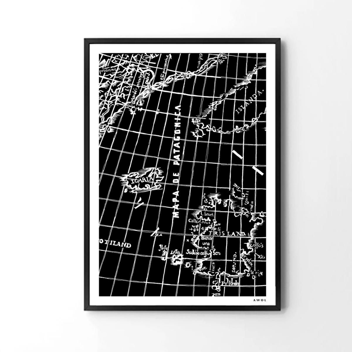 Black / White Modern - Vintage Navigation Map: Illustrated Art Print For The Modern Adventurer Awol – image 10