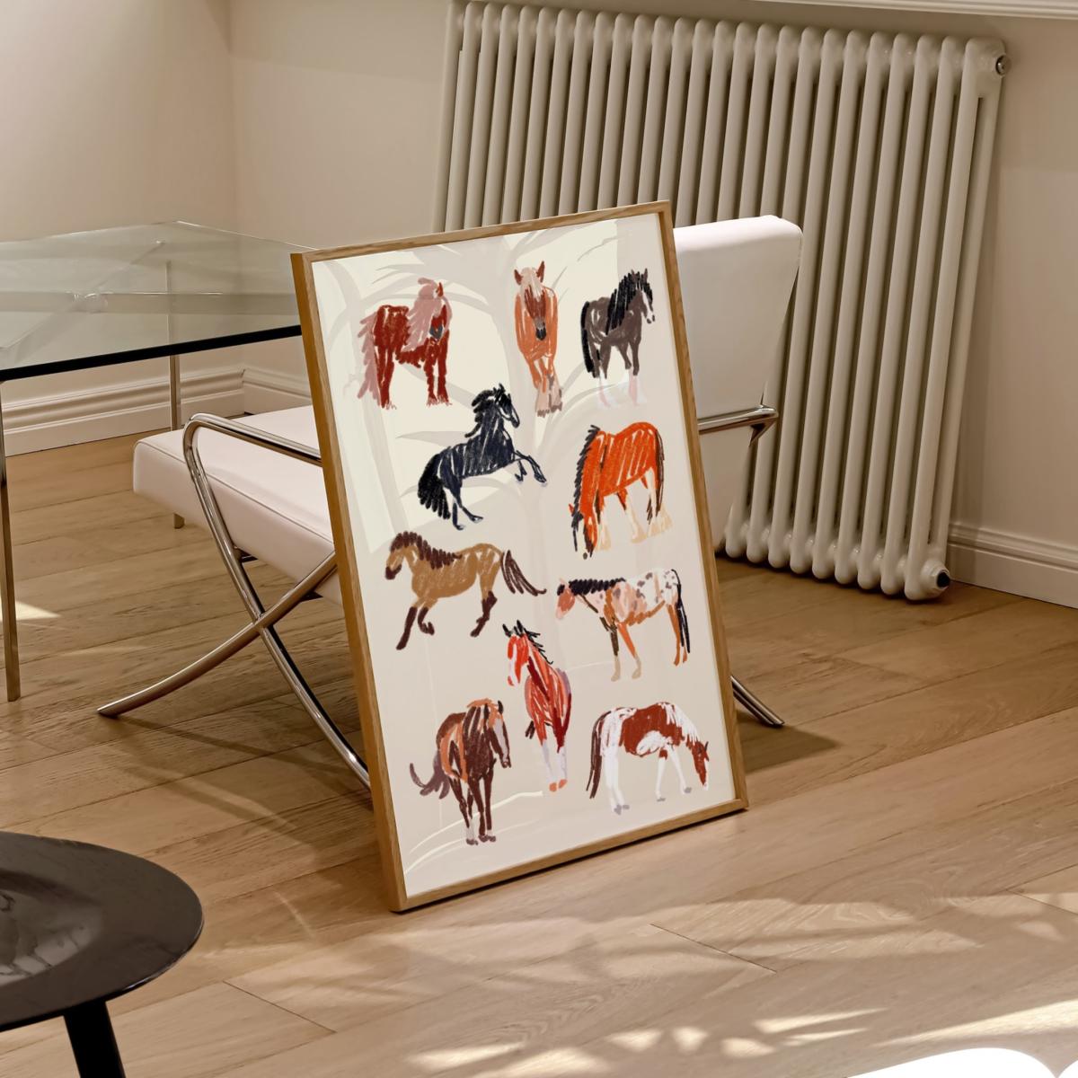 Neutrals Horse Drawing Art Print - A3 Natalie Cass Art – image 5