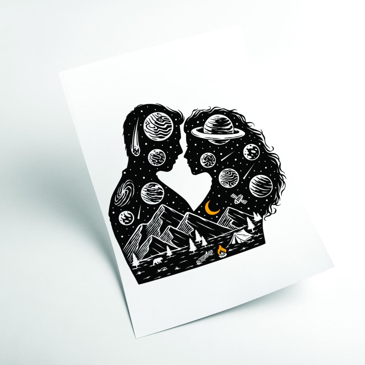 Black Galactic Love Large Stanley Print House – image 2