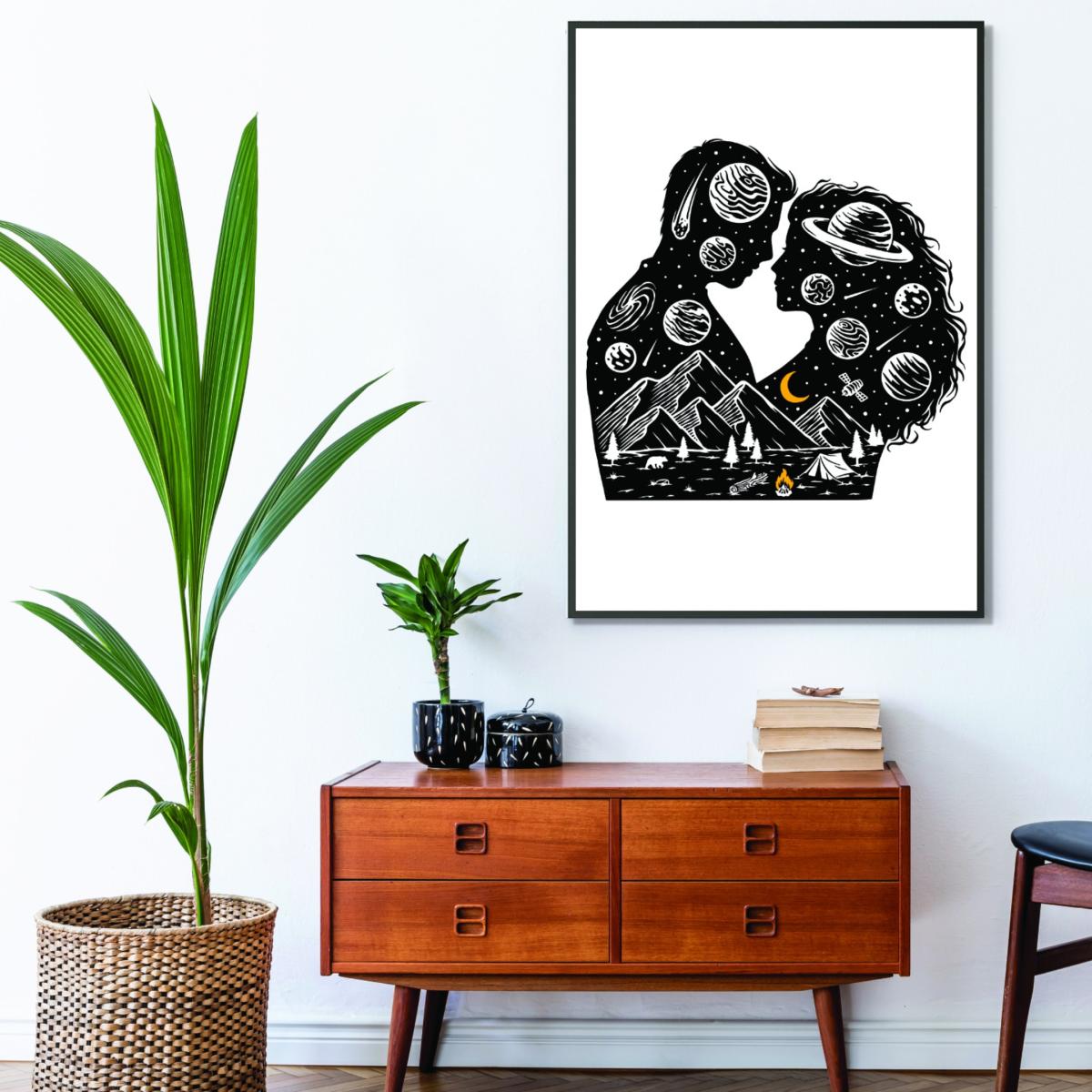 Black Galactic Love Large Stanley Print House – image 3
