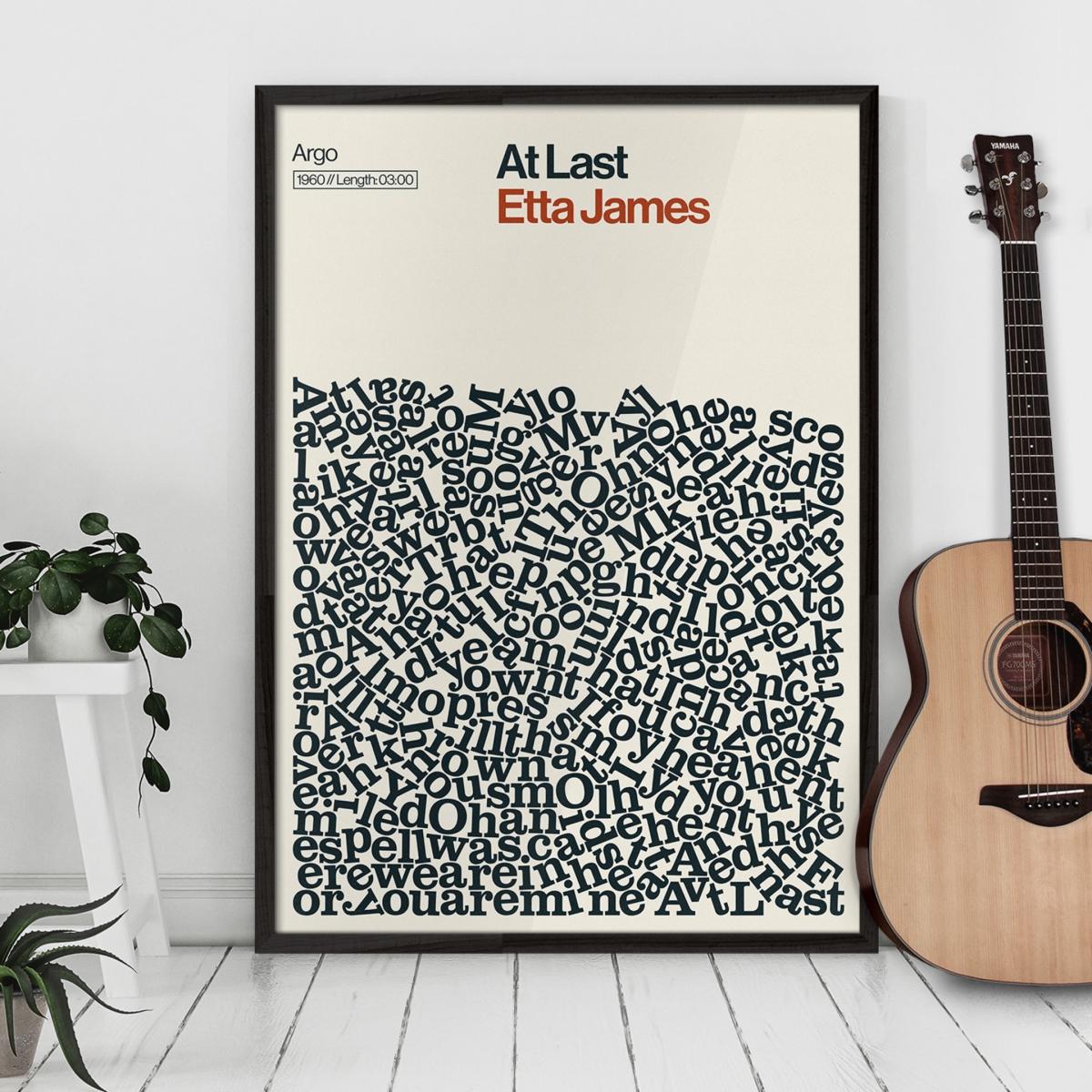 At Last - Etta James - Song Lyric Print A3 297 X 420Mm Reign & Hail – image 4